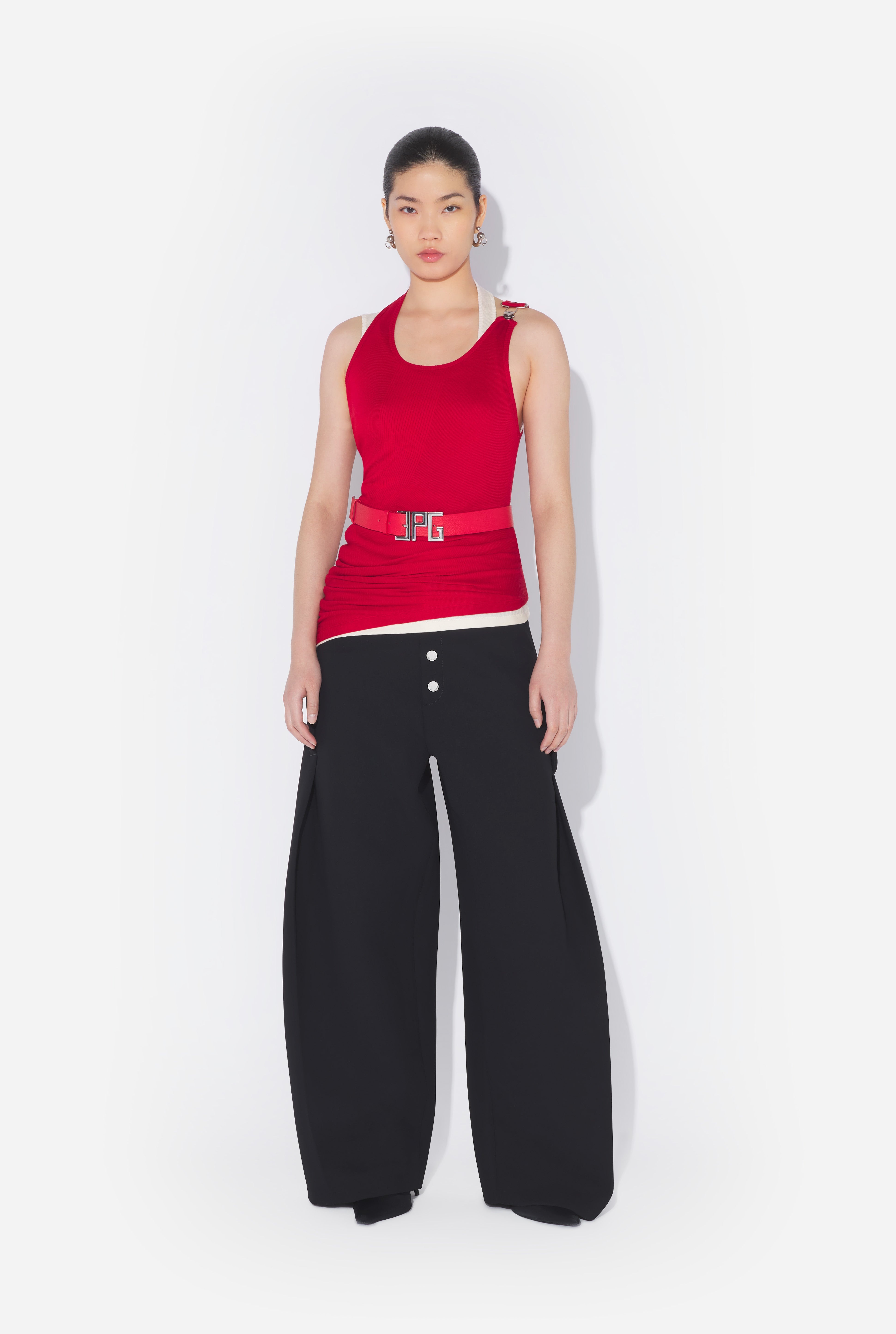 THE RED DRAPED DOUBLE TANK TOP - 2