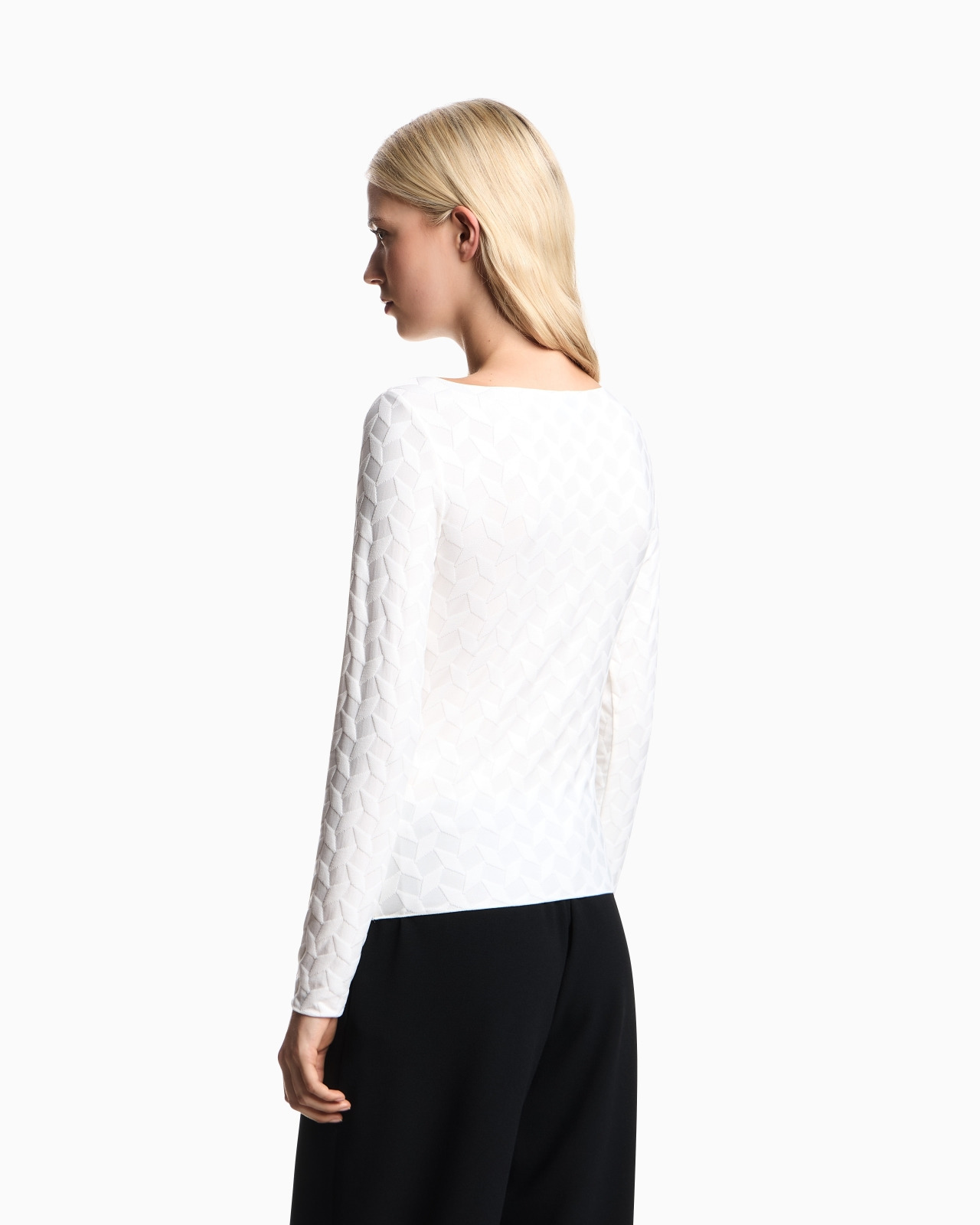 JACQUARD JERSEY JUMPER WITH A GEOMETRIC PATTERN - 3