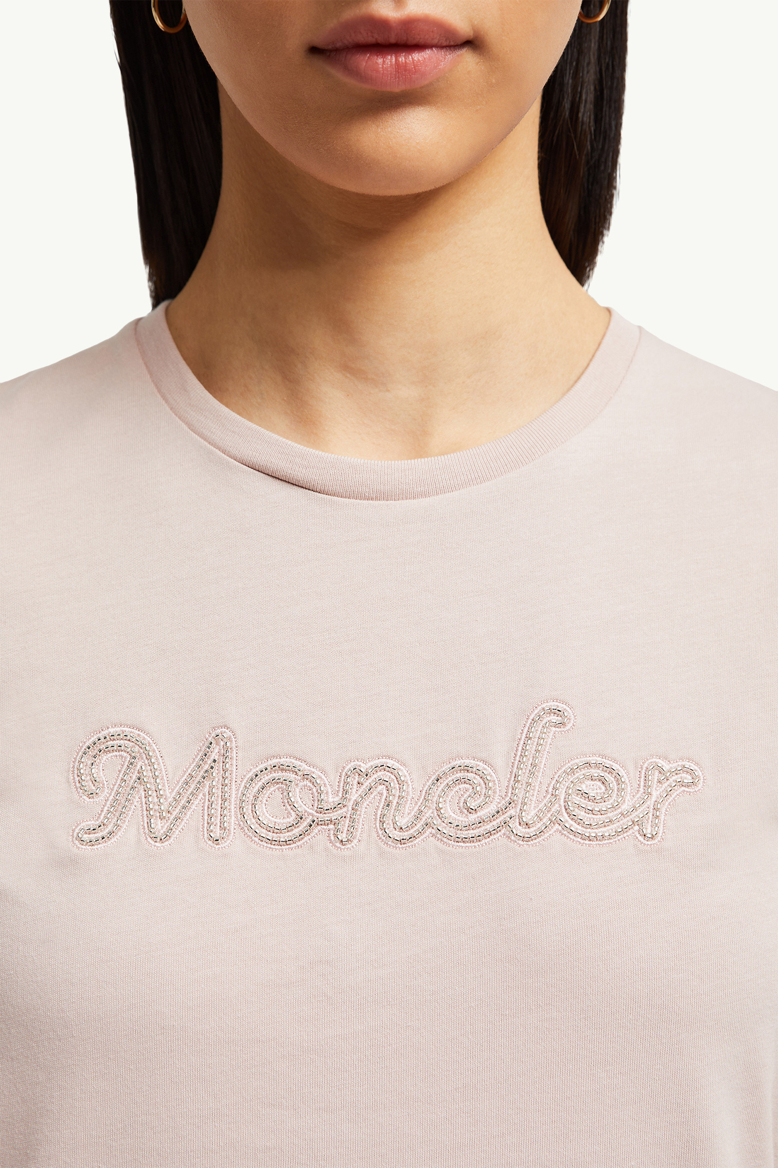Pearl-Embroidered Logo Cotton T-Shirt - 6