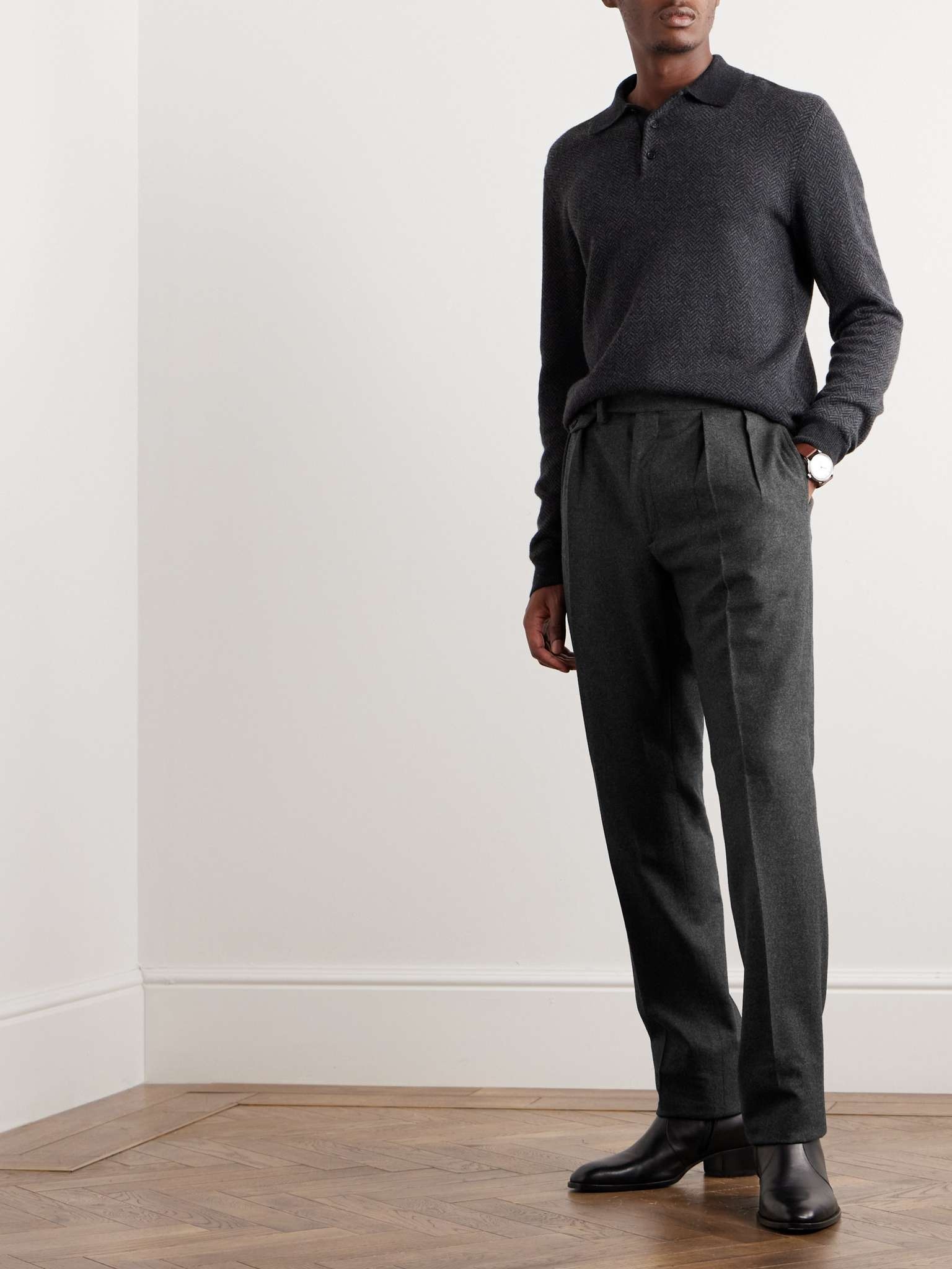 Straight-Leg Pleated Wool Trousers - 2