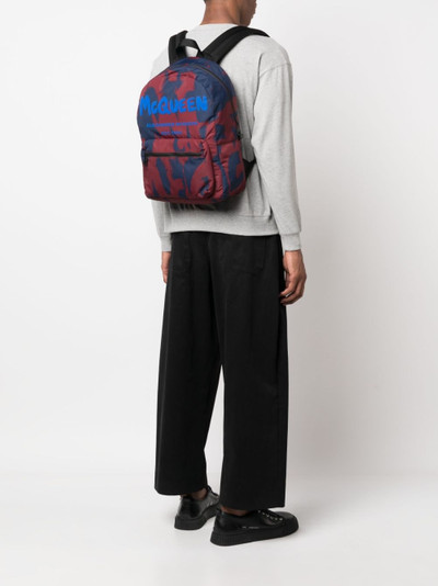 Alexander McQueen graffiti logo-print backpack outlook