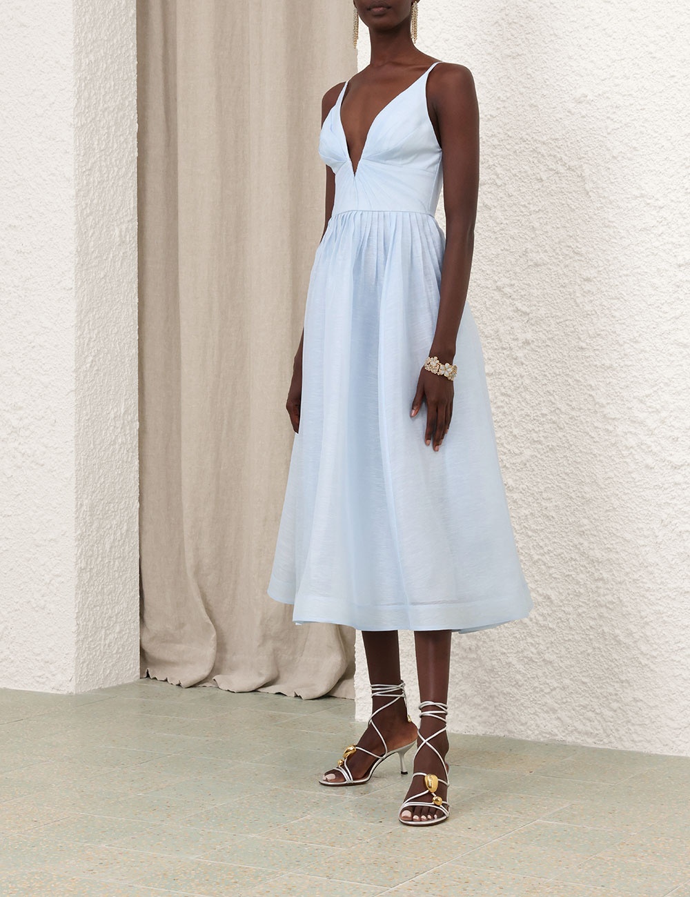 ILLUMINATE V NECK MIDI DRESS - 3
