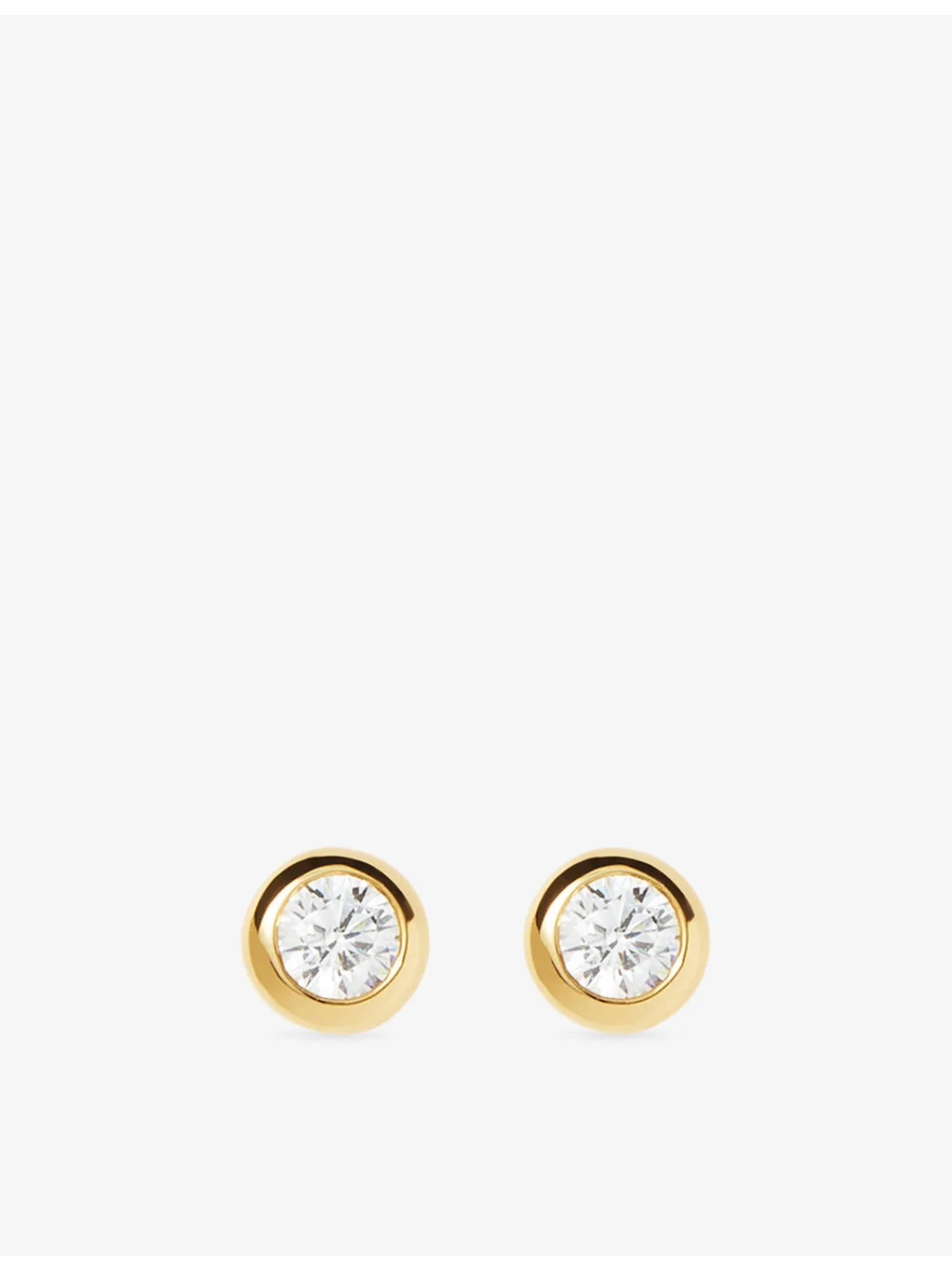 Classic Stone 18ct Yellow Gold Vermeil And Cubic Zirconia Stud Earrings - 1
