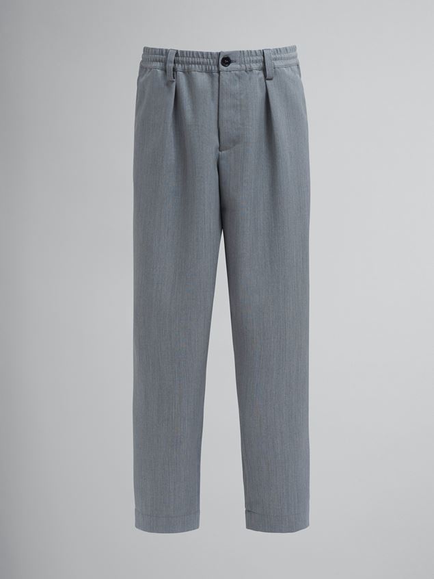 DARTED SUSTAINABLE WOOL GABARDINE TROUSERS - 1