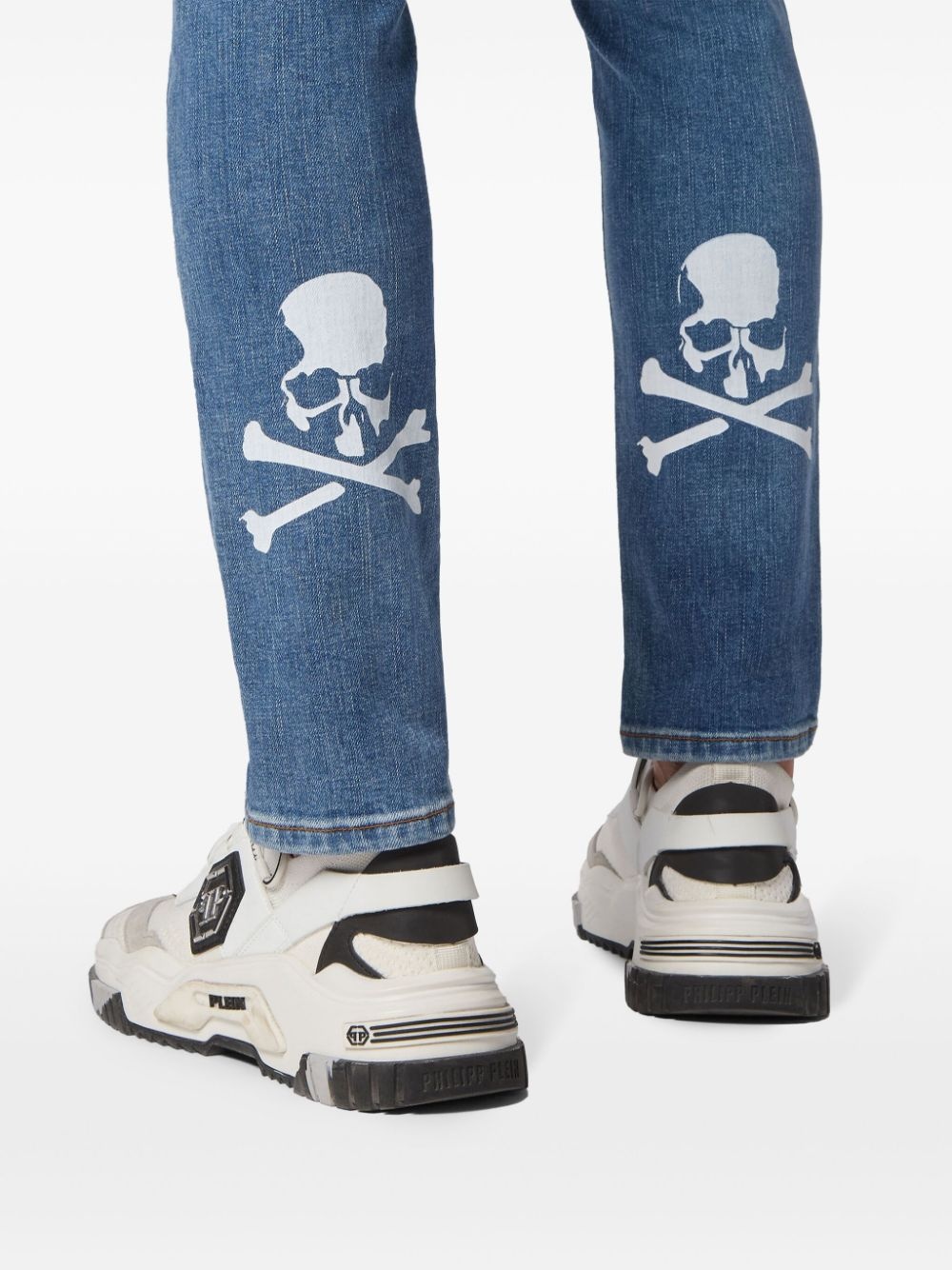 Skull mid-rise skinny jeans - 4