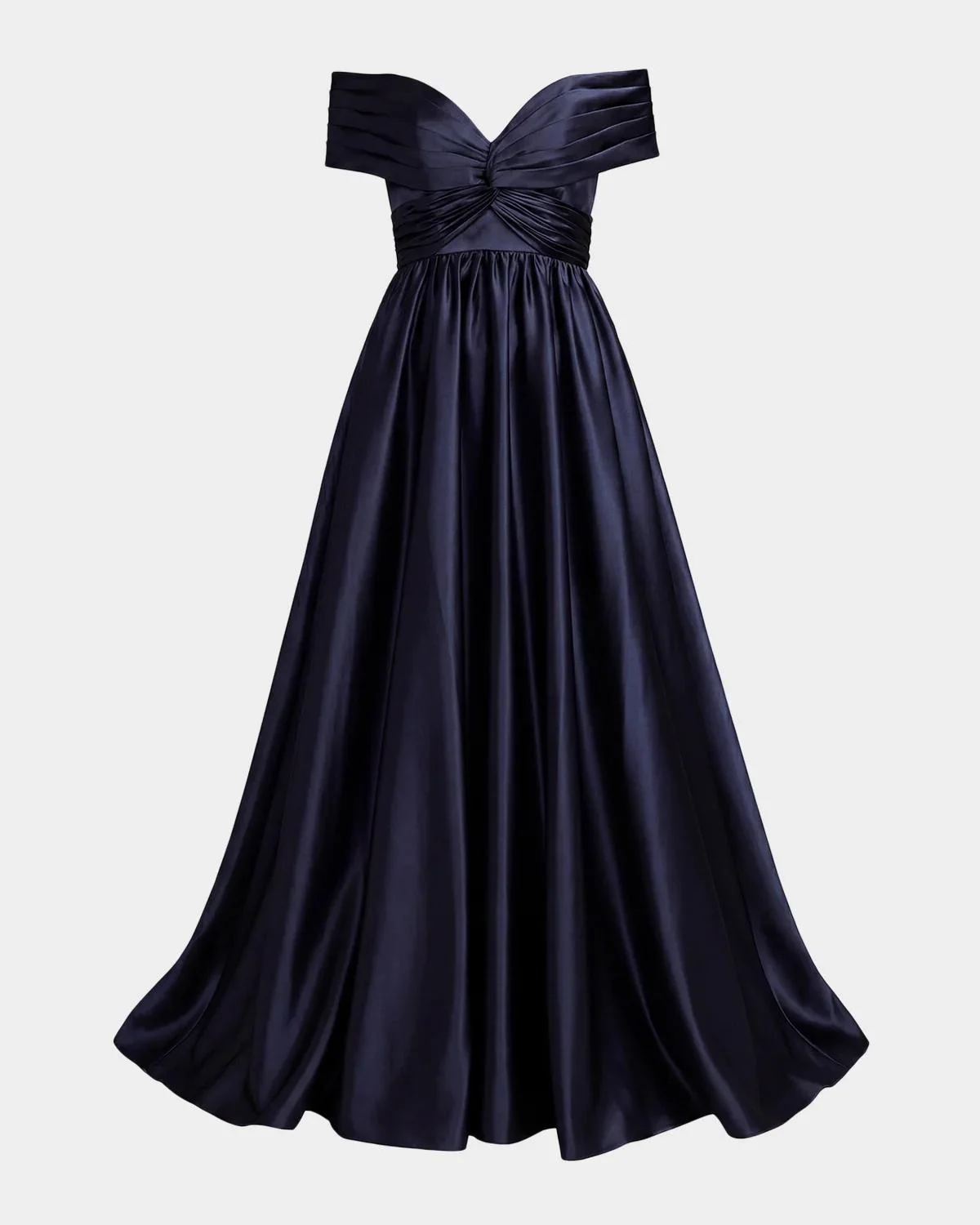 Ieena Gathered Satin Gown - 1