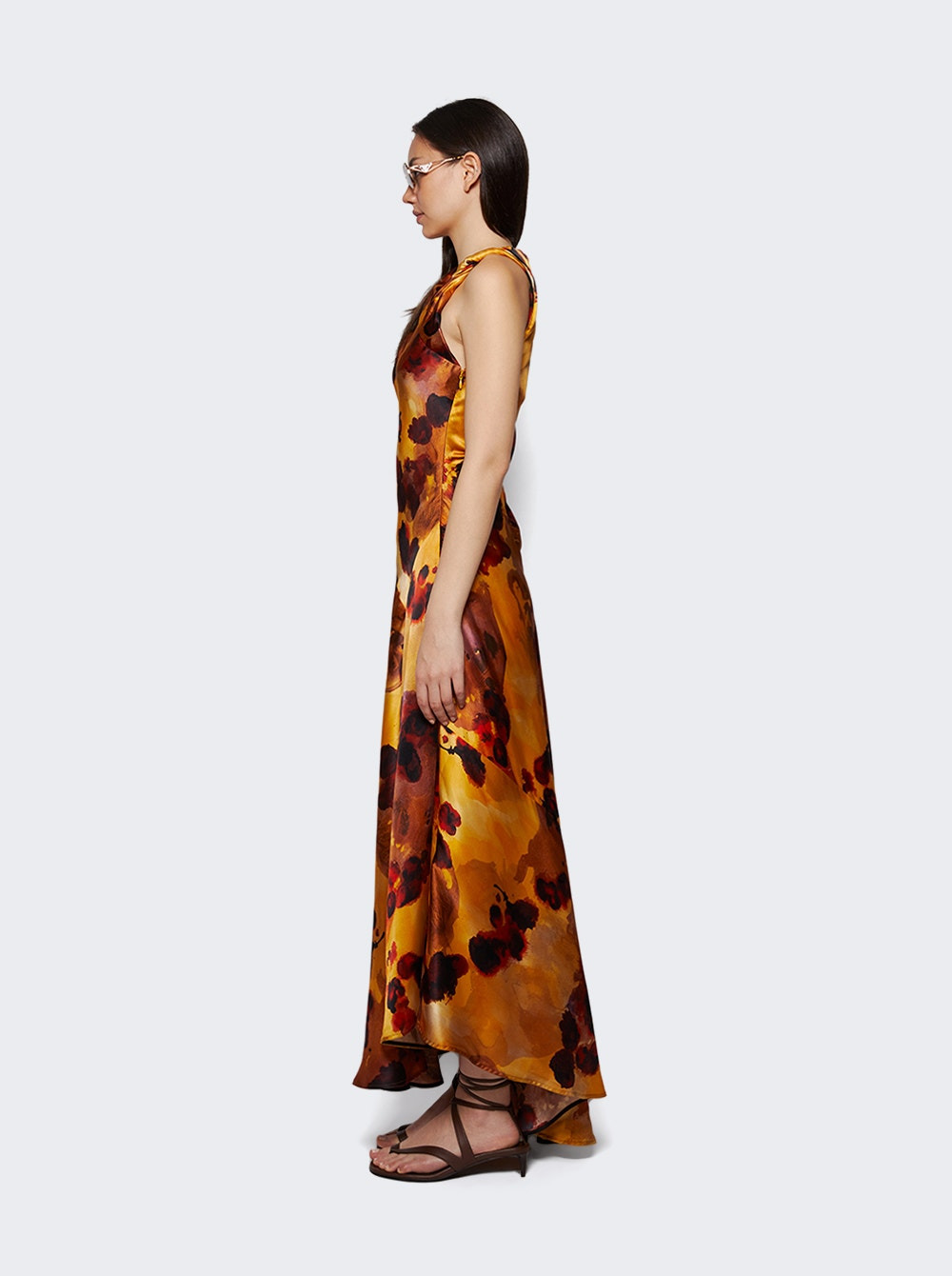 Sleeveless Draped Midi Dress Amber - 3