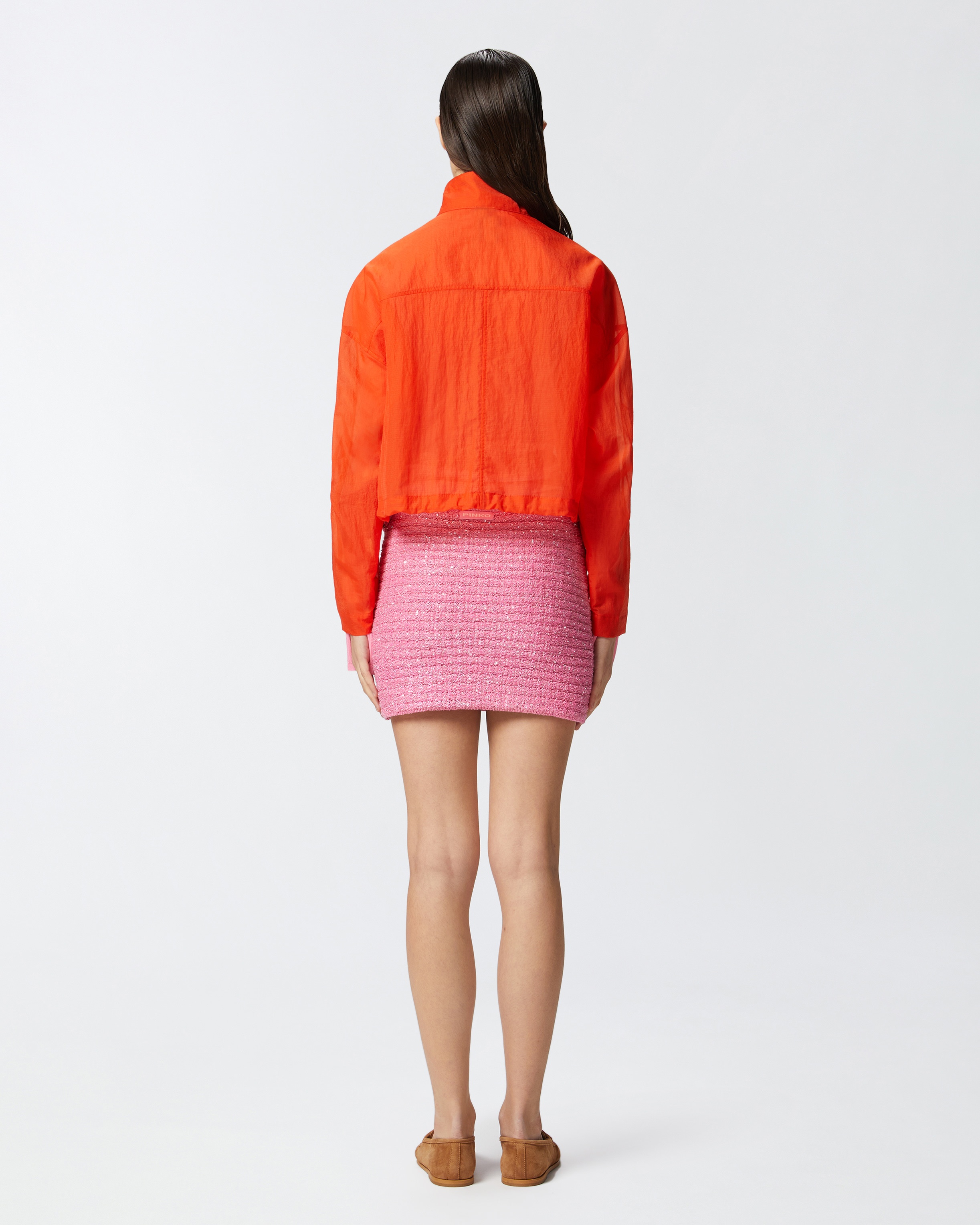 SHORT JACKET IN TECHNICAL ORGANZA-EFFECT FABRIC - 4