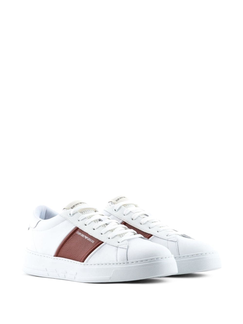 logo-print leather sneakers - 2