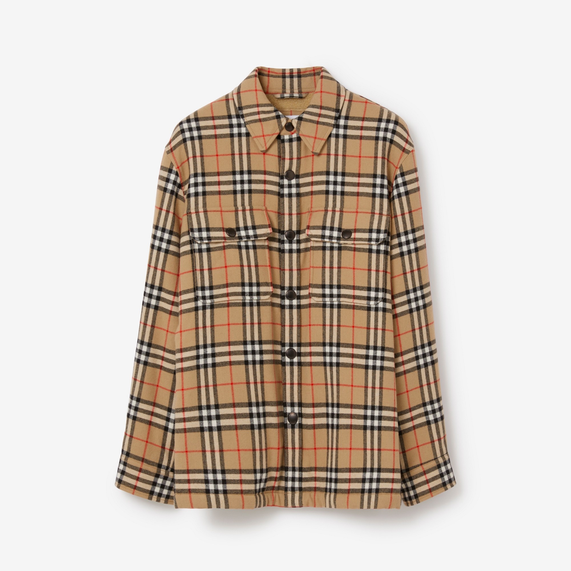 Vintage Check Wool Cotton Overshirt - 1