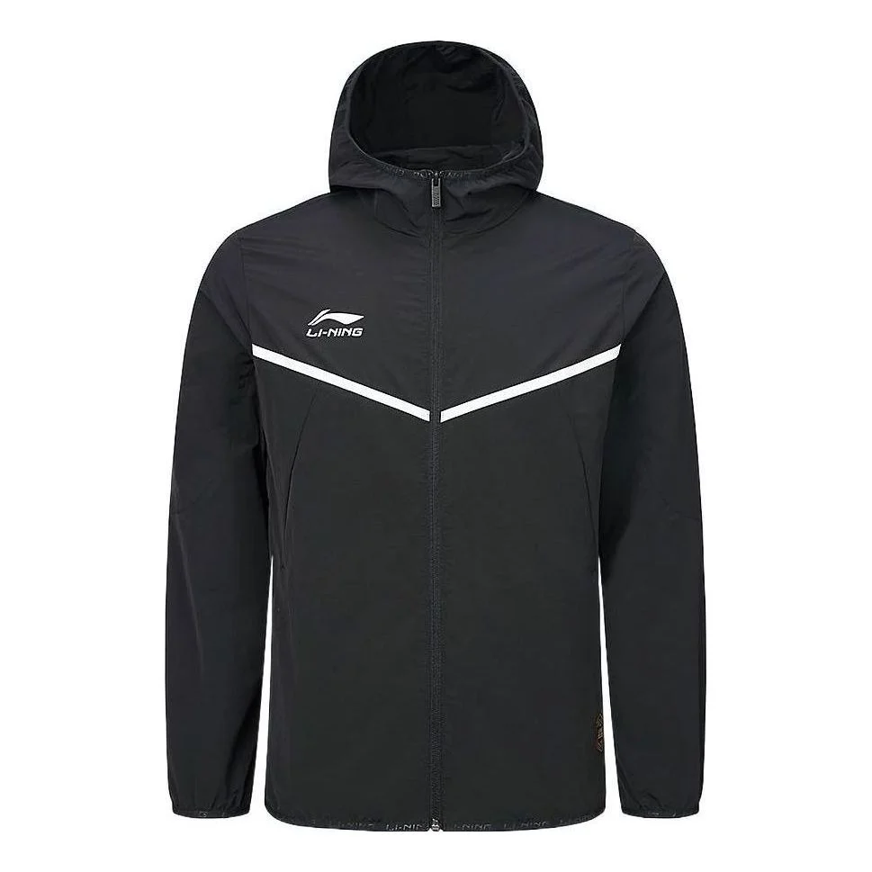 Li-Ning Logo Sports Full Zip Hooded Jacket 'Black' AFDR301-3 - 1