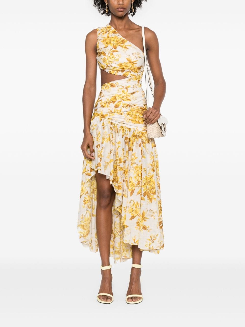 Golden asymmetric maxi dress - 2