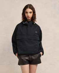 ★Ami Paris★Ami Alexandre Mattiussi Windbreaker★大人気★ Black Hooded Ami Alexandre Mattiussi Windbreaker | AMI PARIS