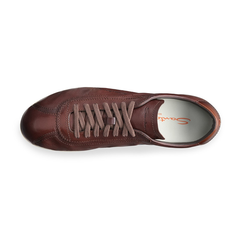 Men's dark brown leather sneaker 4