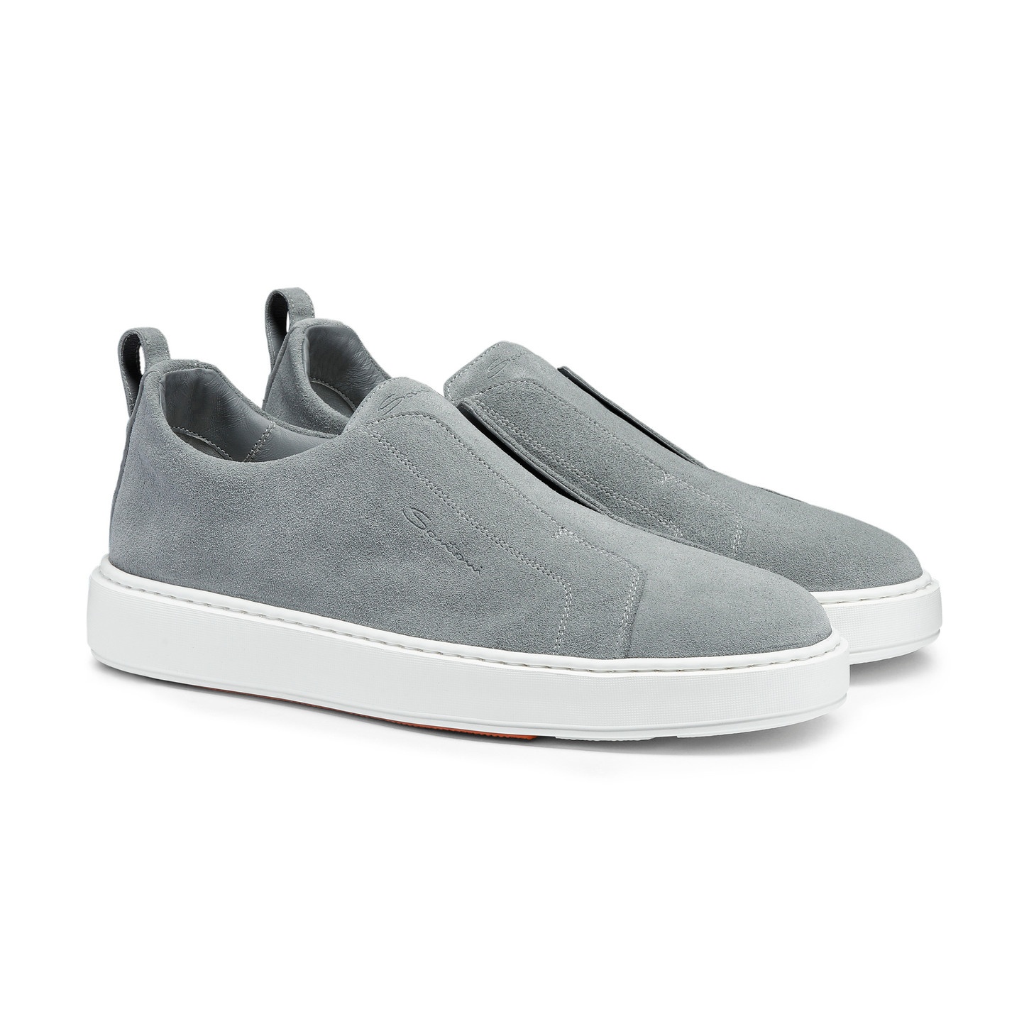 Men's light blue suede slip-on sneaker - 2