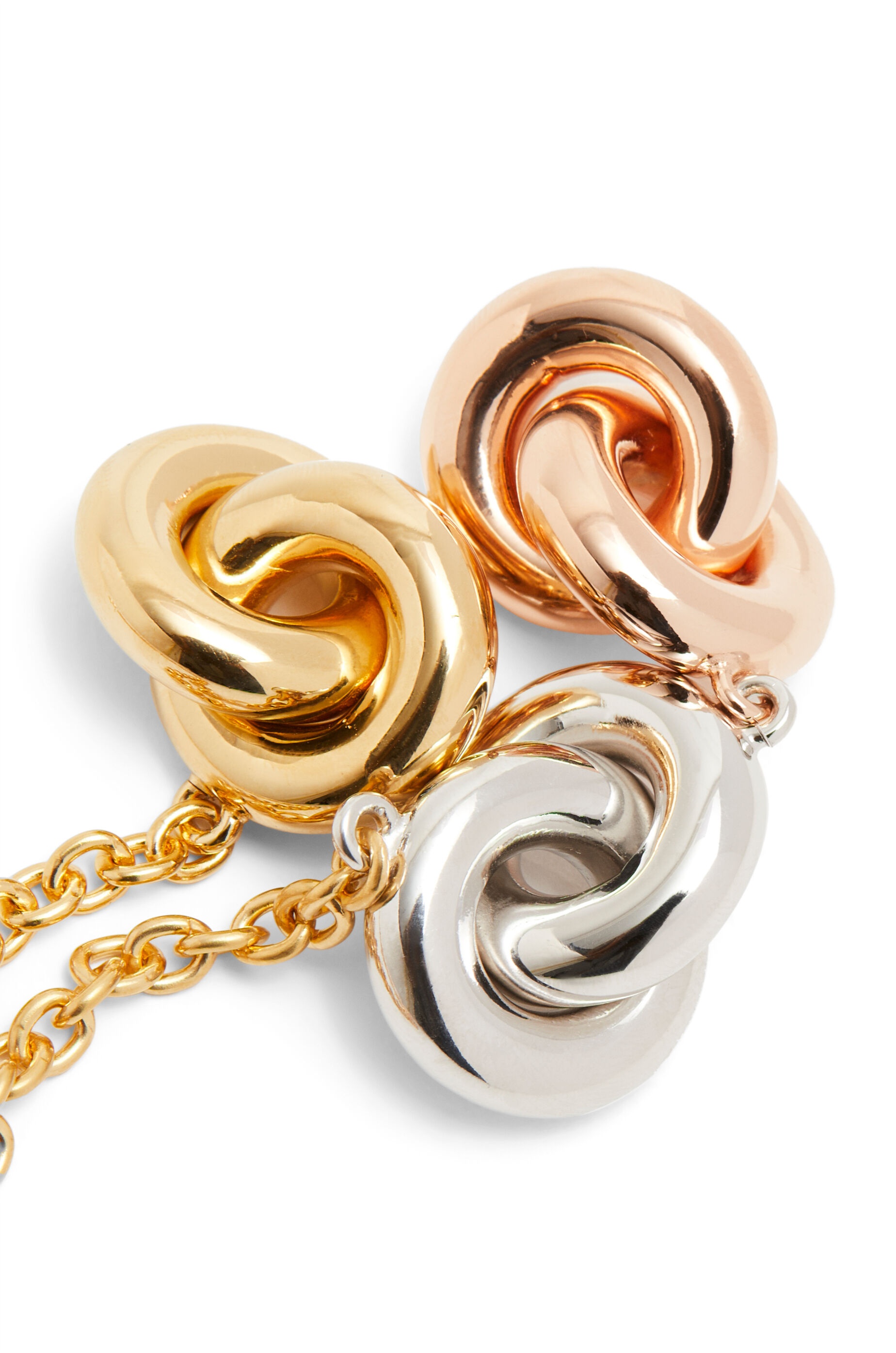 Donut trio link necklace in sterling silver - 2