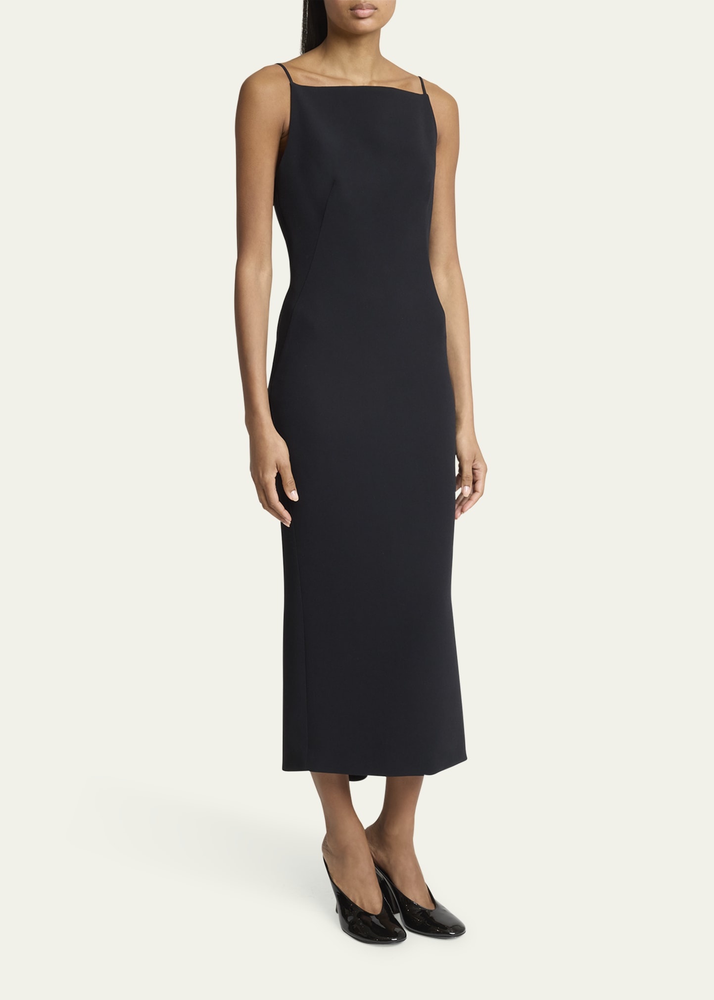 Square-Neck Sleeveless Midi Dress - 4