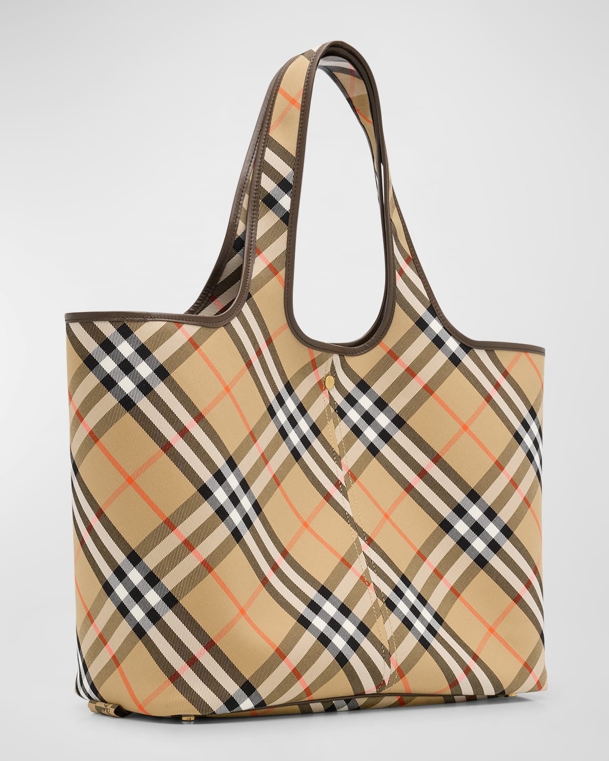 Medium East-West Check Tote Bag - 4