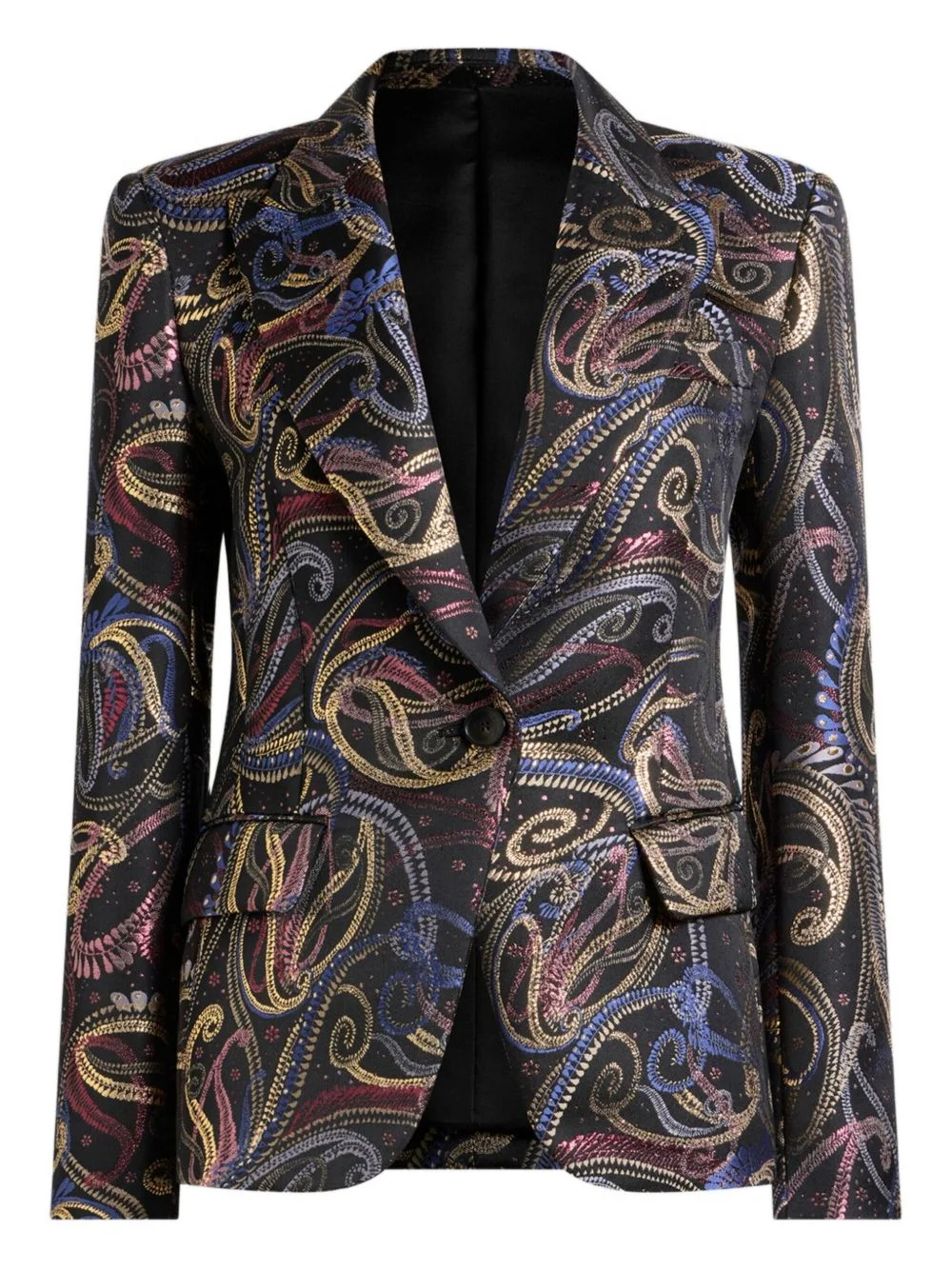 single-breasted paisley blazer - 1