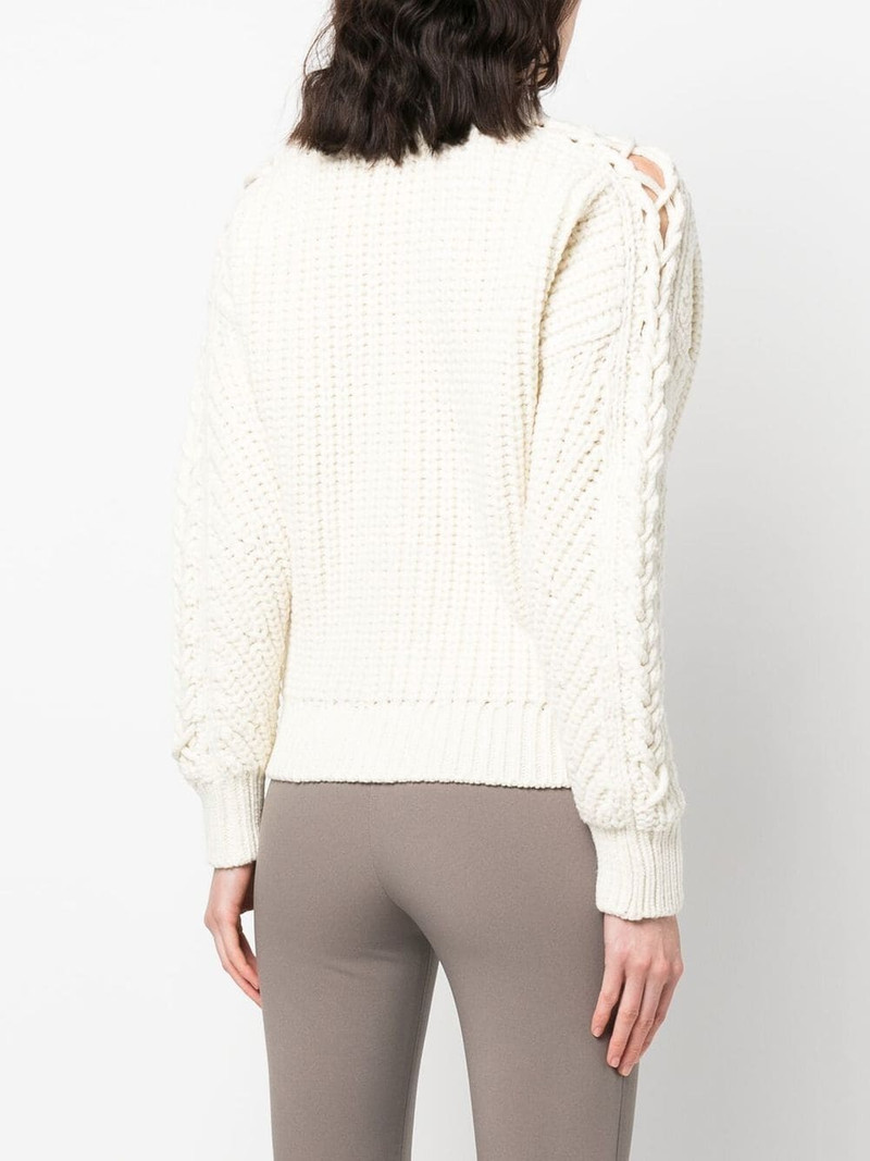 chunky-knit V-neck jumper 4