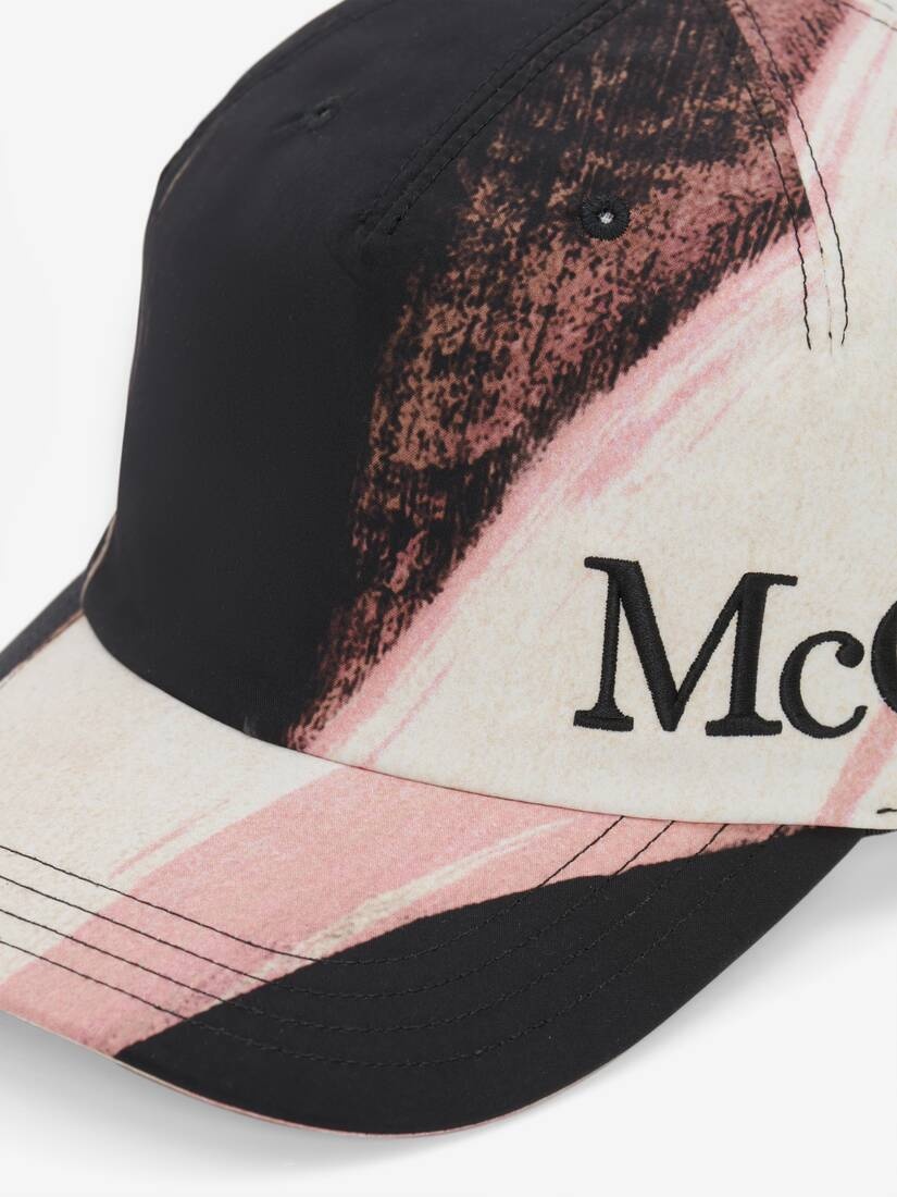 Men's Brushstroke Baseball Cap in Ivory/black - 4