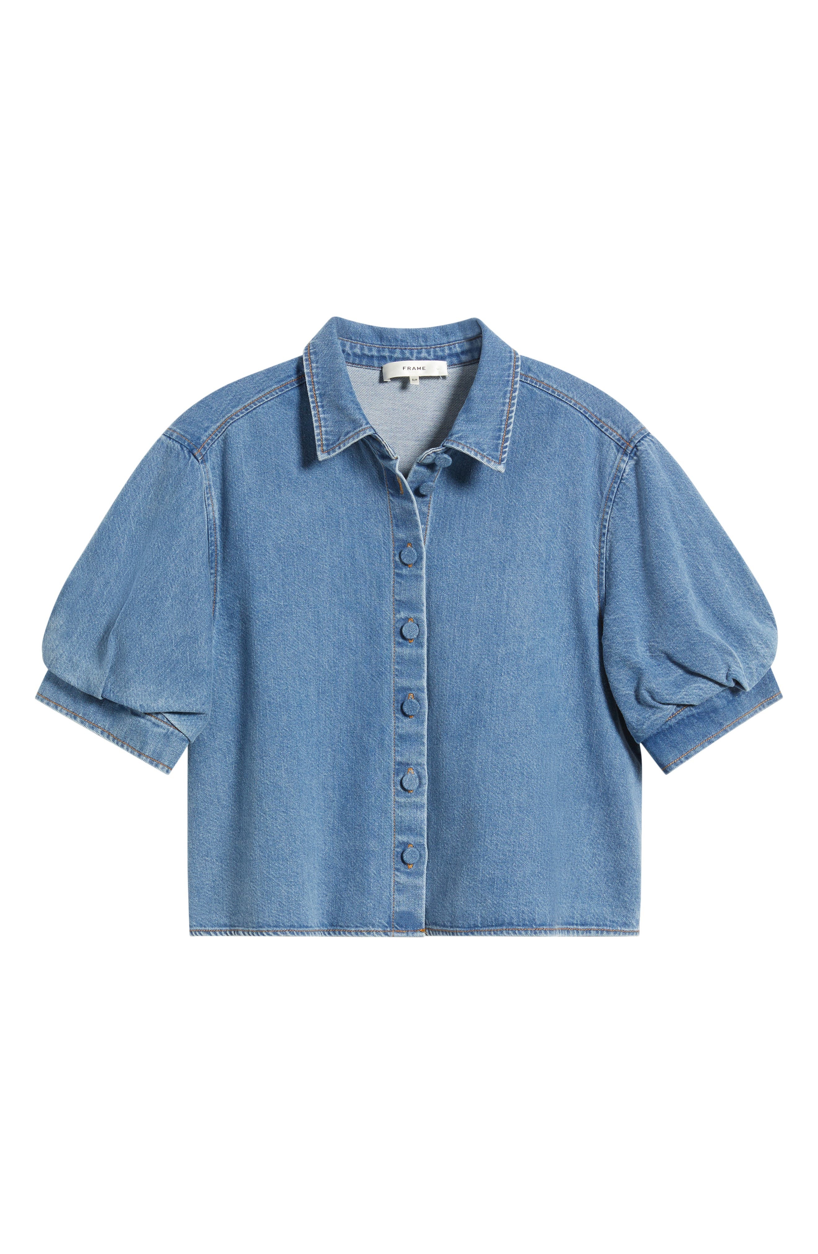 FRAME The Billow Sleeve Denim Shirt in Subtle at Nordstrom - 5