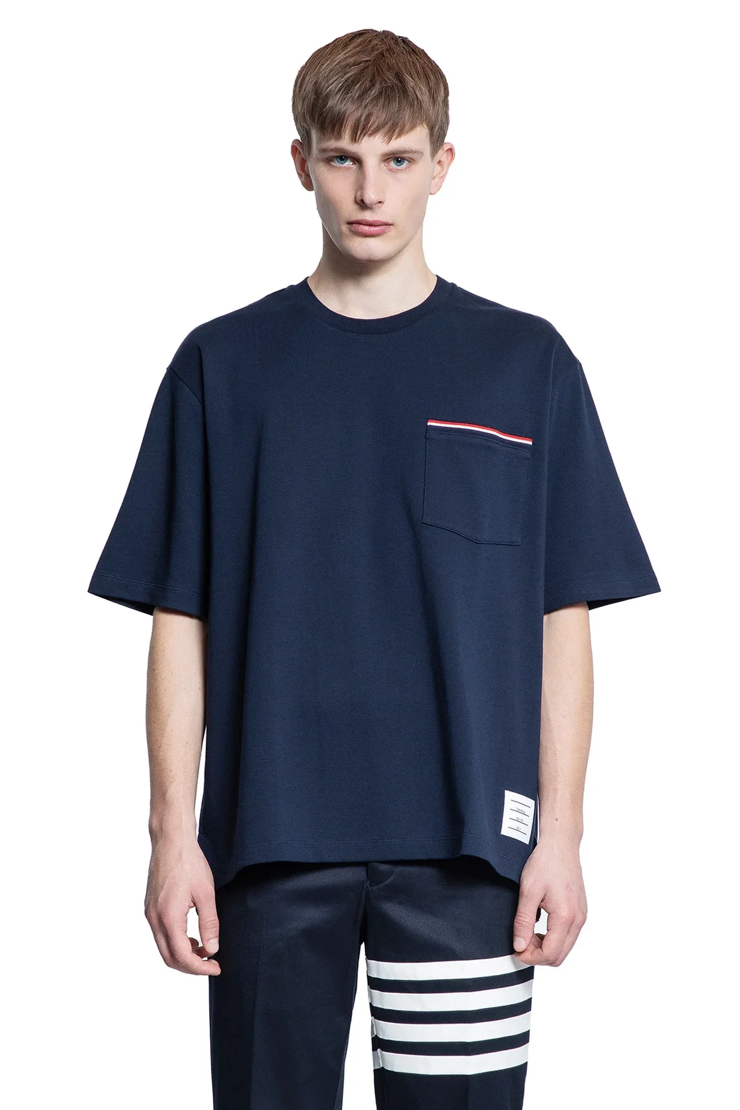 THOM BROWNE MAN BLUE T-SHIRTS - 1