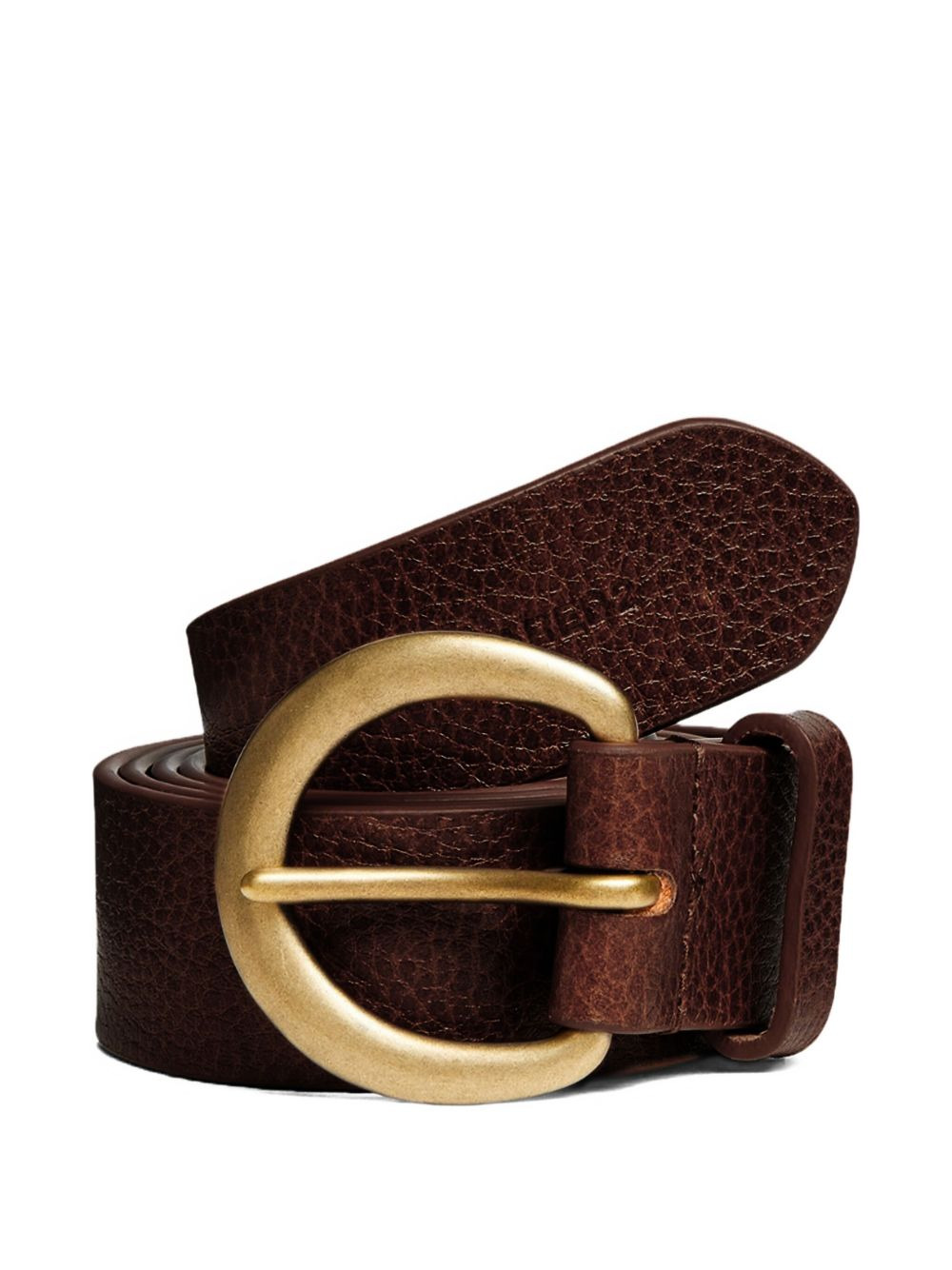 logo-embossed leather belt - 2