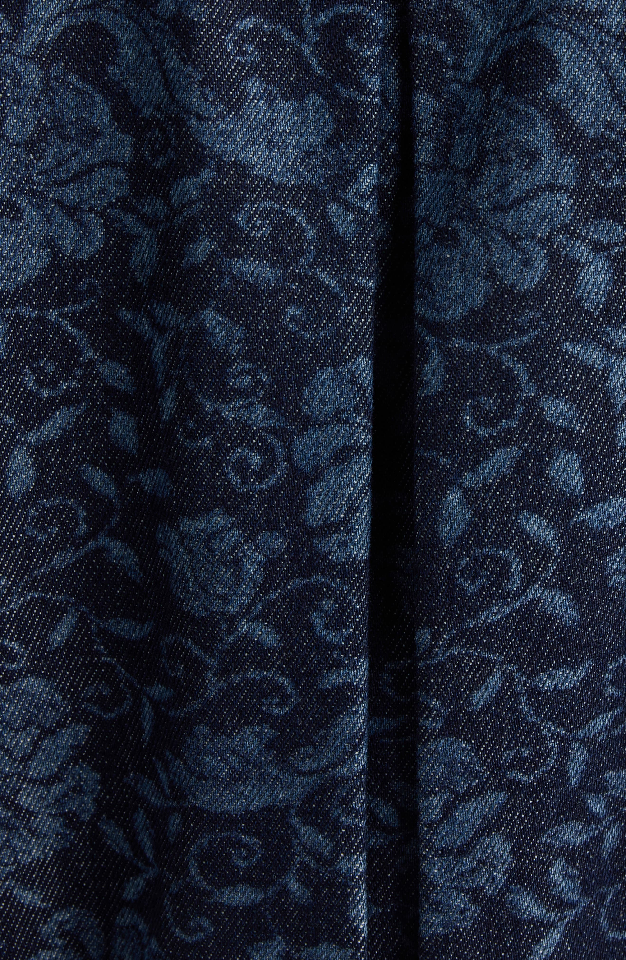 Dries Van Noten Vistam Floral Jacquard Crop Denim Jacket in Indigo at Nordstrom - 6