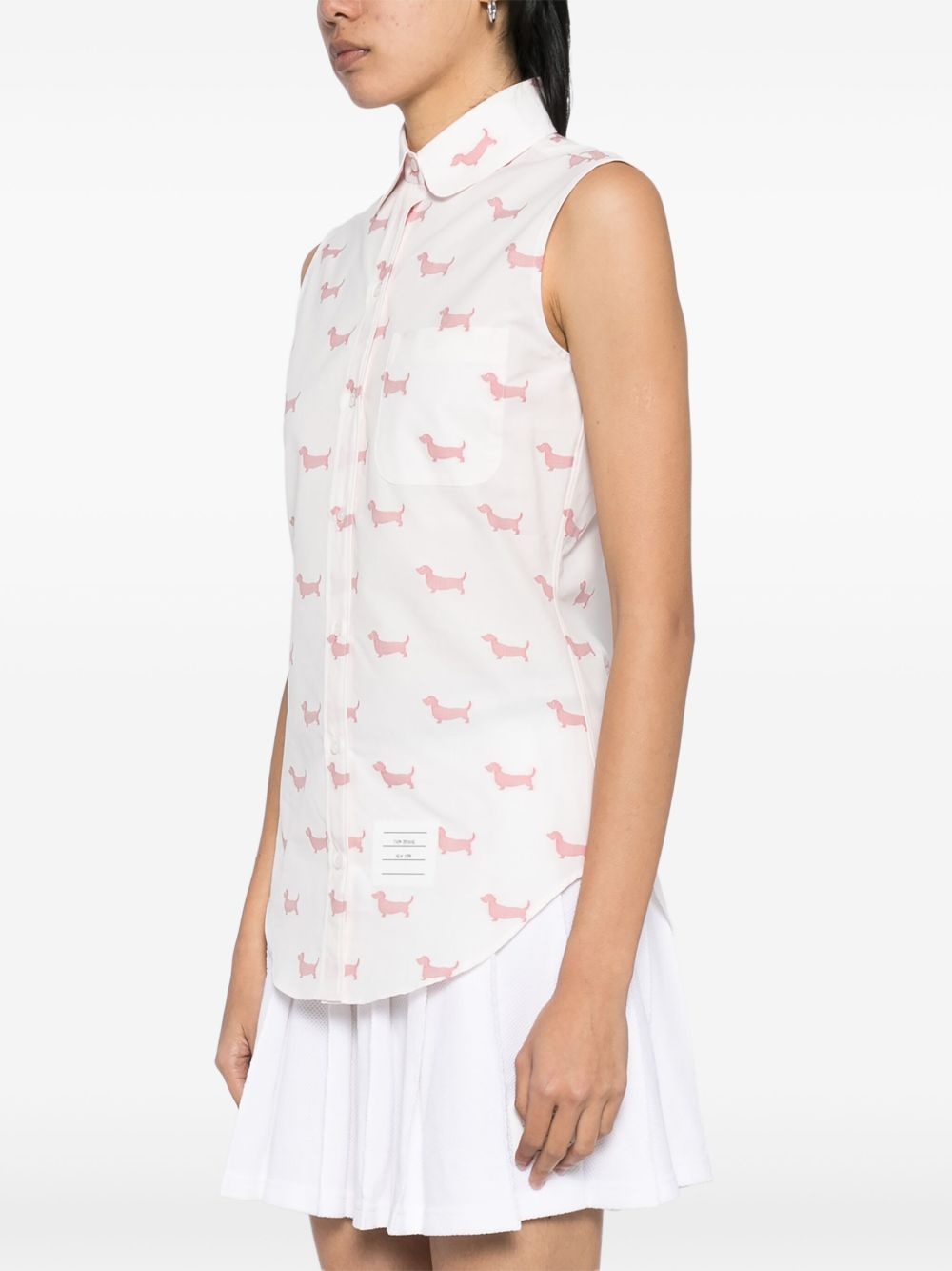 jacquard sleeveless shirt - 3
