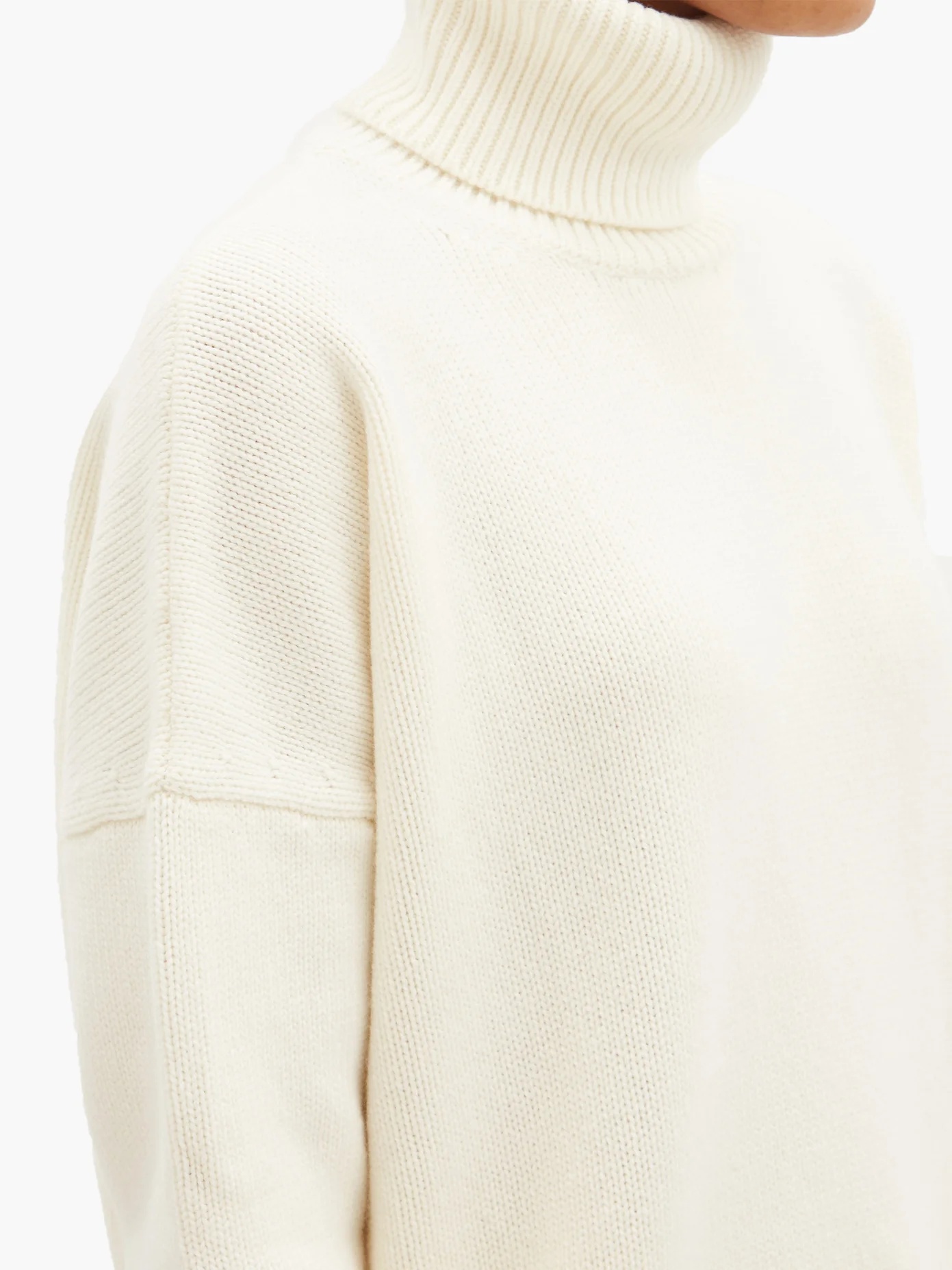 Ribbed roll-neck cashmere sweater - 3