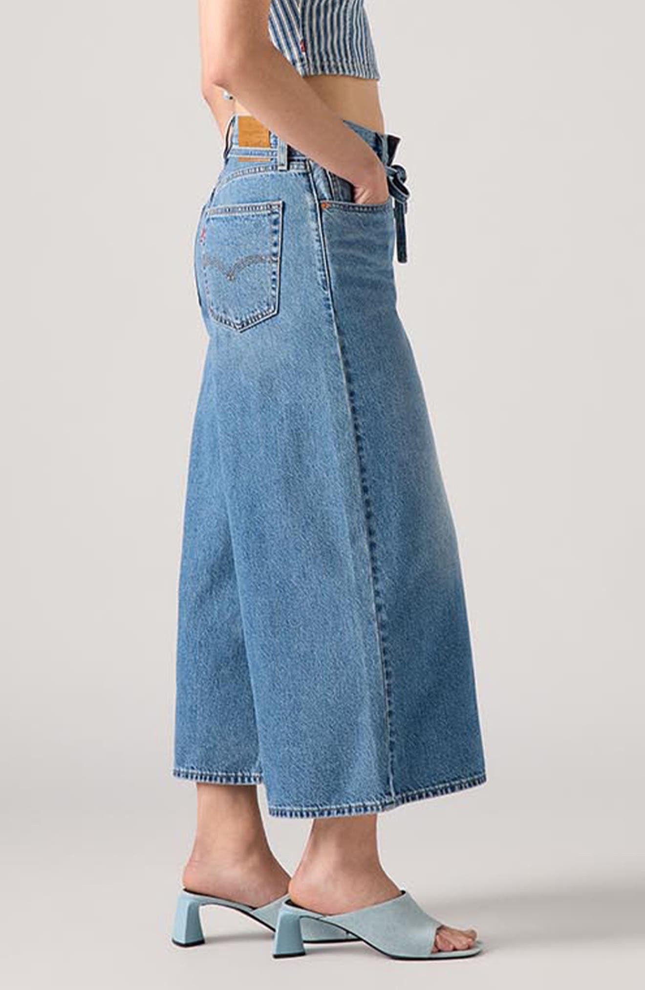 levi's XL High Waist Wide Leg Culotte Jeans in Hot And Cold at Nordstrom - 3