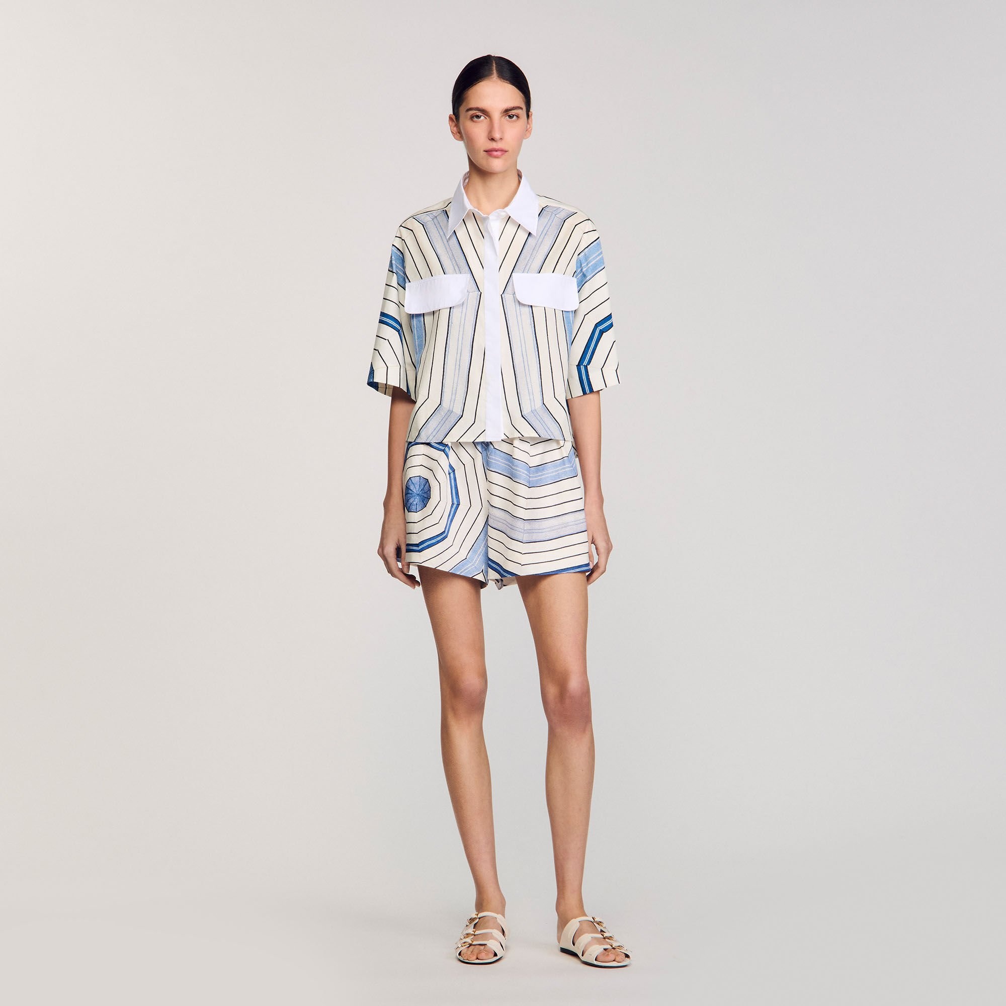 SPIRAL-MOTIF SILK SHIRT - 2