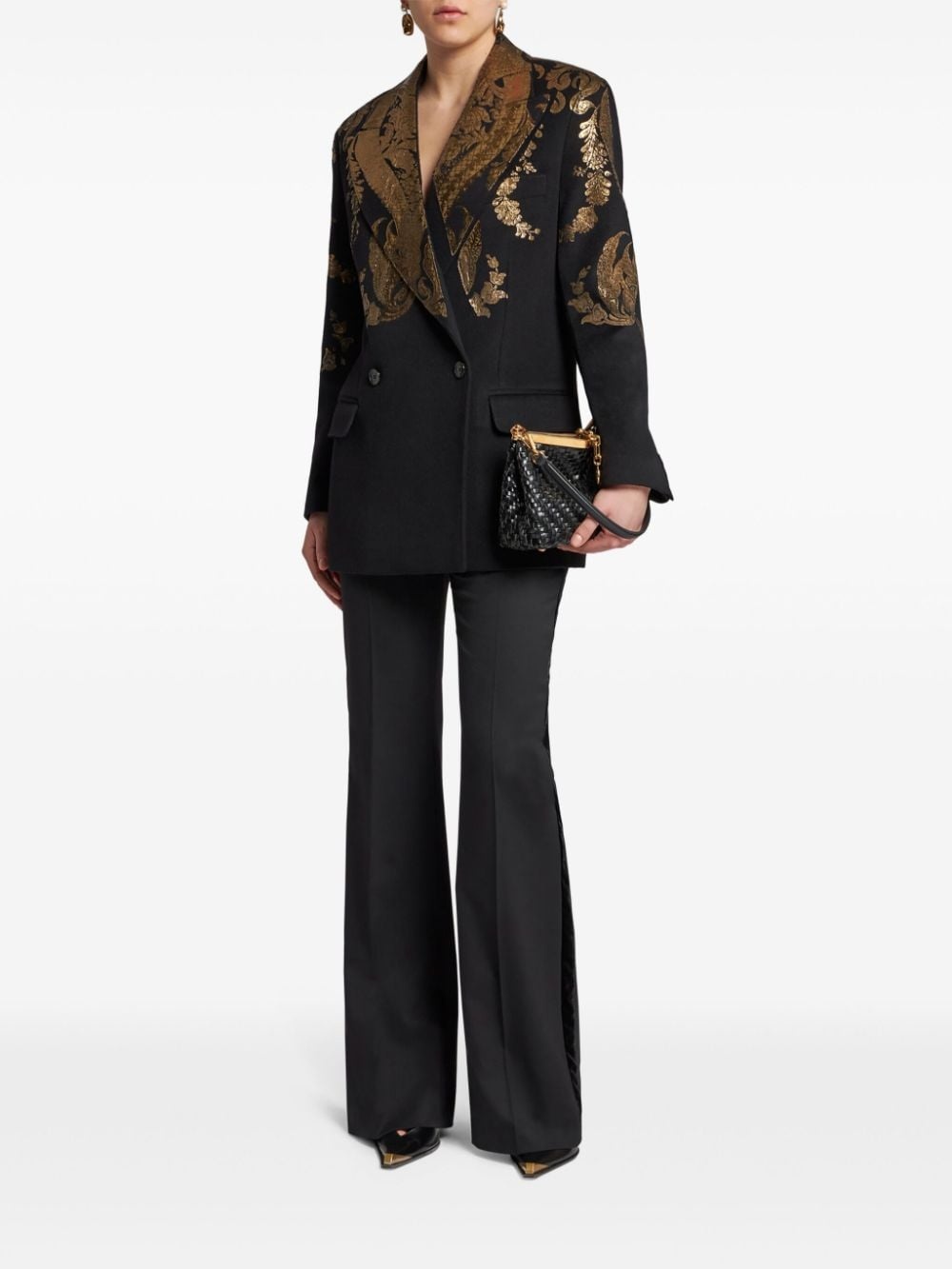 metallic-paisley blazer - 2