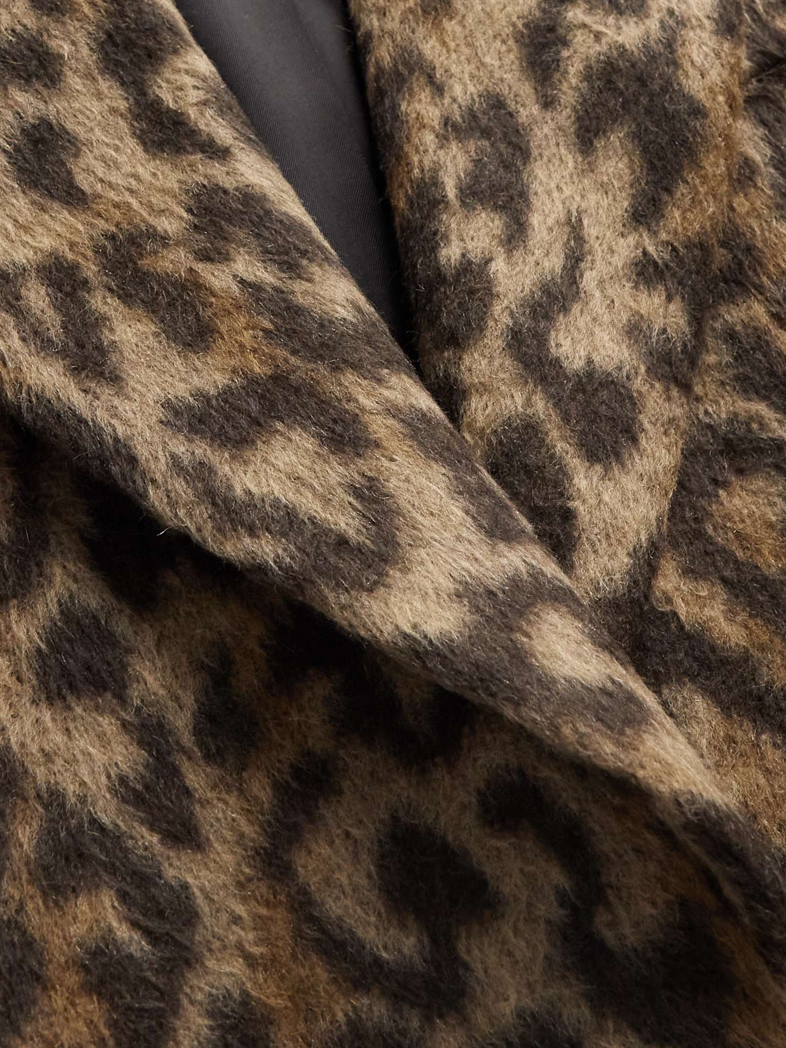 Leopard-Print Textured-Knit Coat - 5