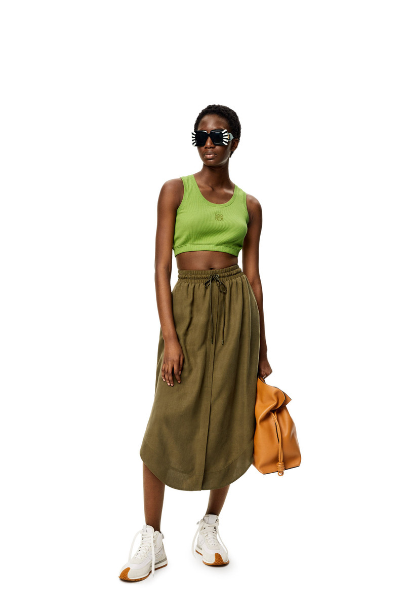 Loewe Elasticated midi skirt in silk outlook