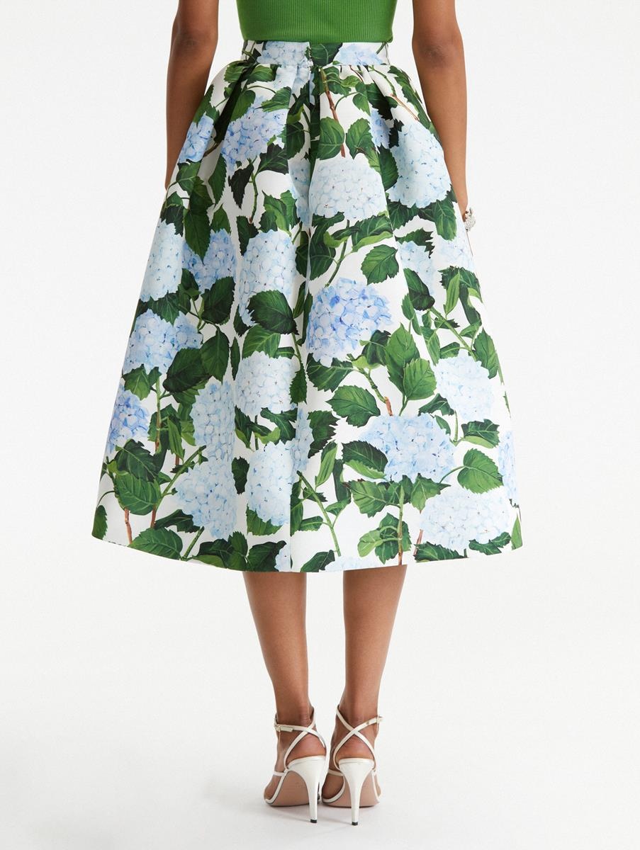 HYDRANGEA FAILLE MIDI SKIRT - 3
