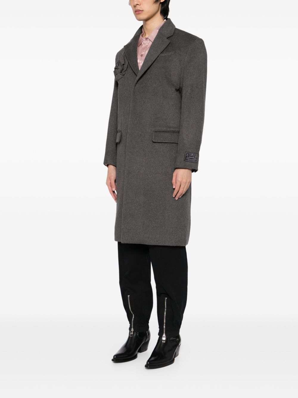 floral-embellishment coat - 3