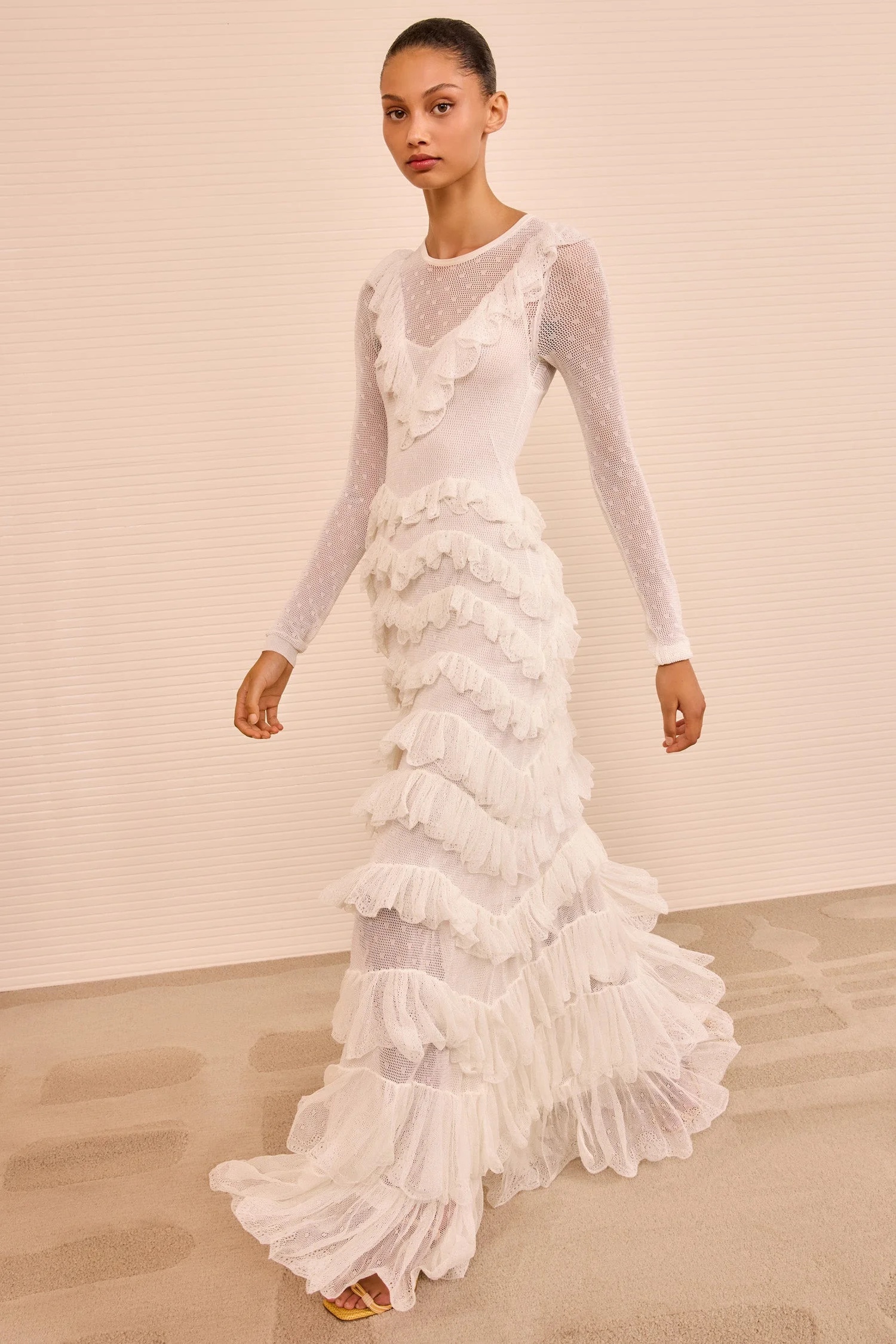 Calliope Long Sleeve Tiered Ruffle Long Dress - 1