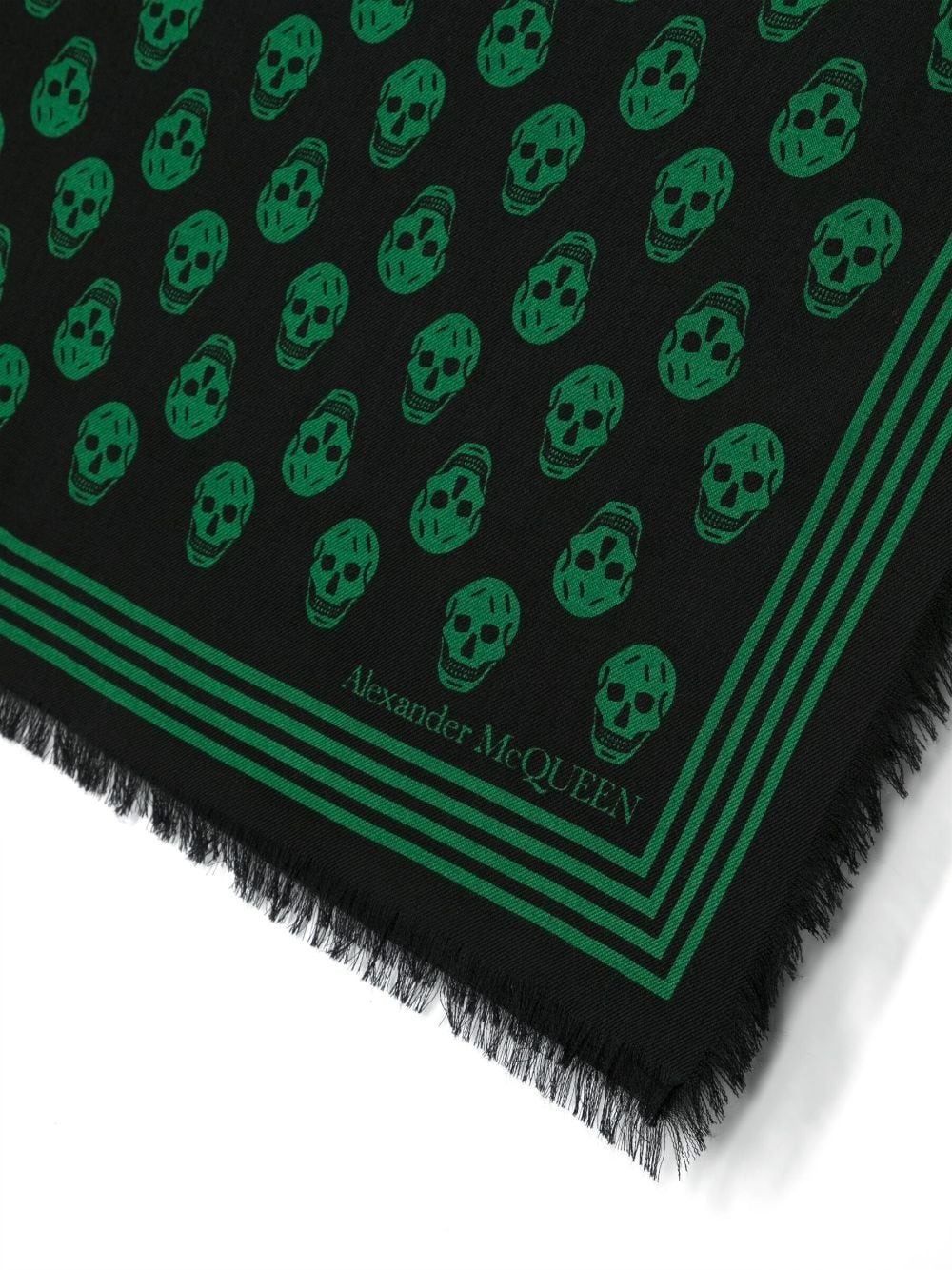 skull-print wool scarf - 2