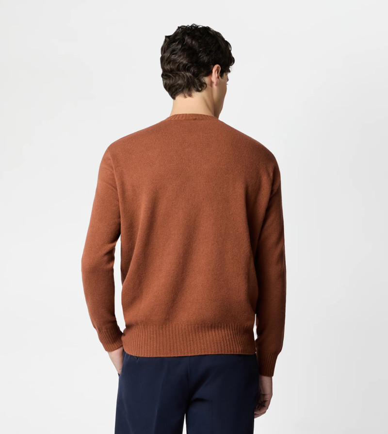 CASHMERE BLEND ROUND-NECK JUMPER - ORANGE 5