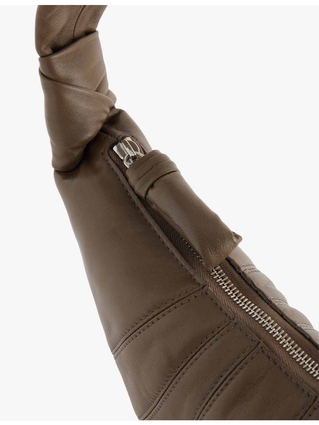 Small Croissant Leather Shoulder Bag - 4