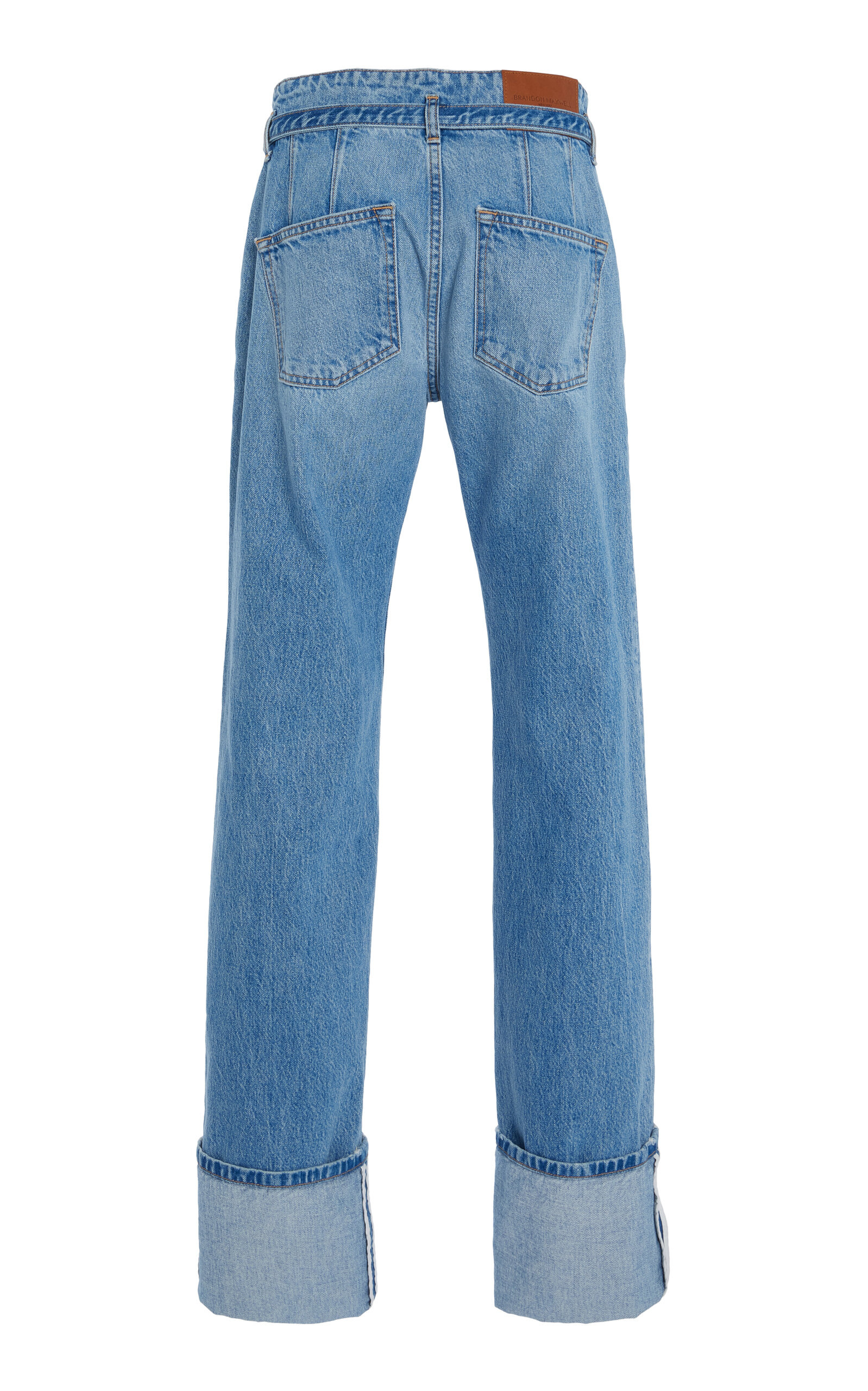 The Alexa Cuffed Rigid Low-Rise Straight-Leg Jeans medium wash - 5