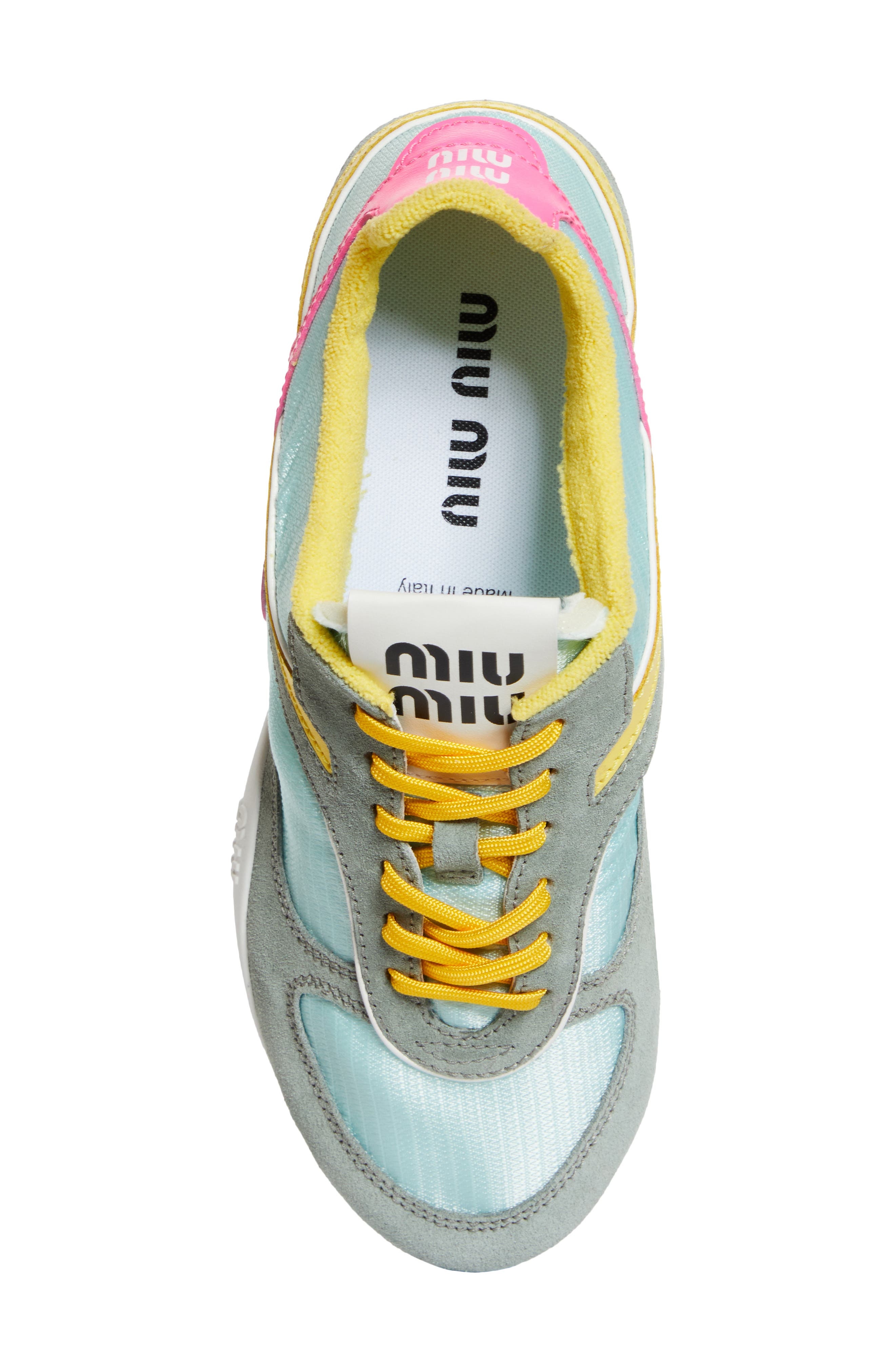 Miu Miu Gymnasium Low Top Sneaker in Anice/Fuxia at Nordstrom - 5