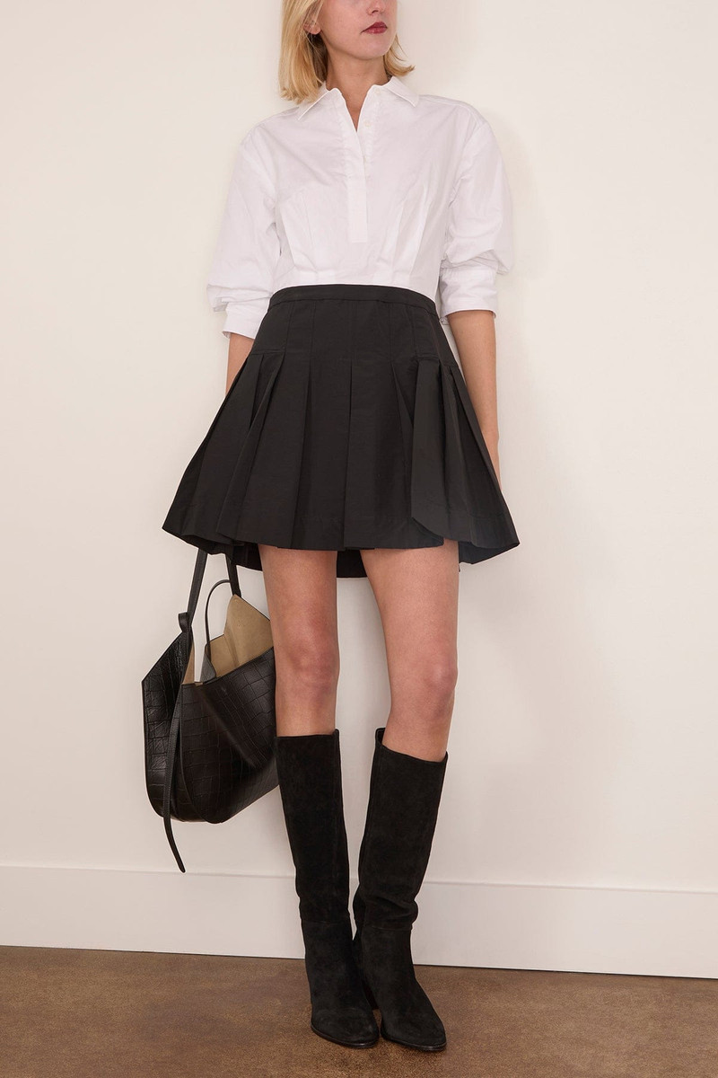 SIMKHAI Sinclair Short Sleeve Combo Mini Dress in White Multi outlook