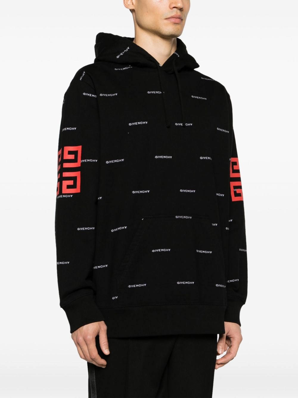 4G-print cotton hoodie - 3