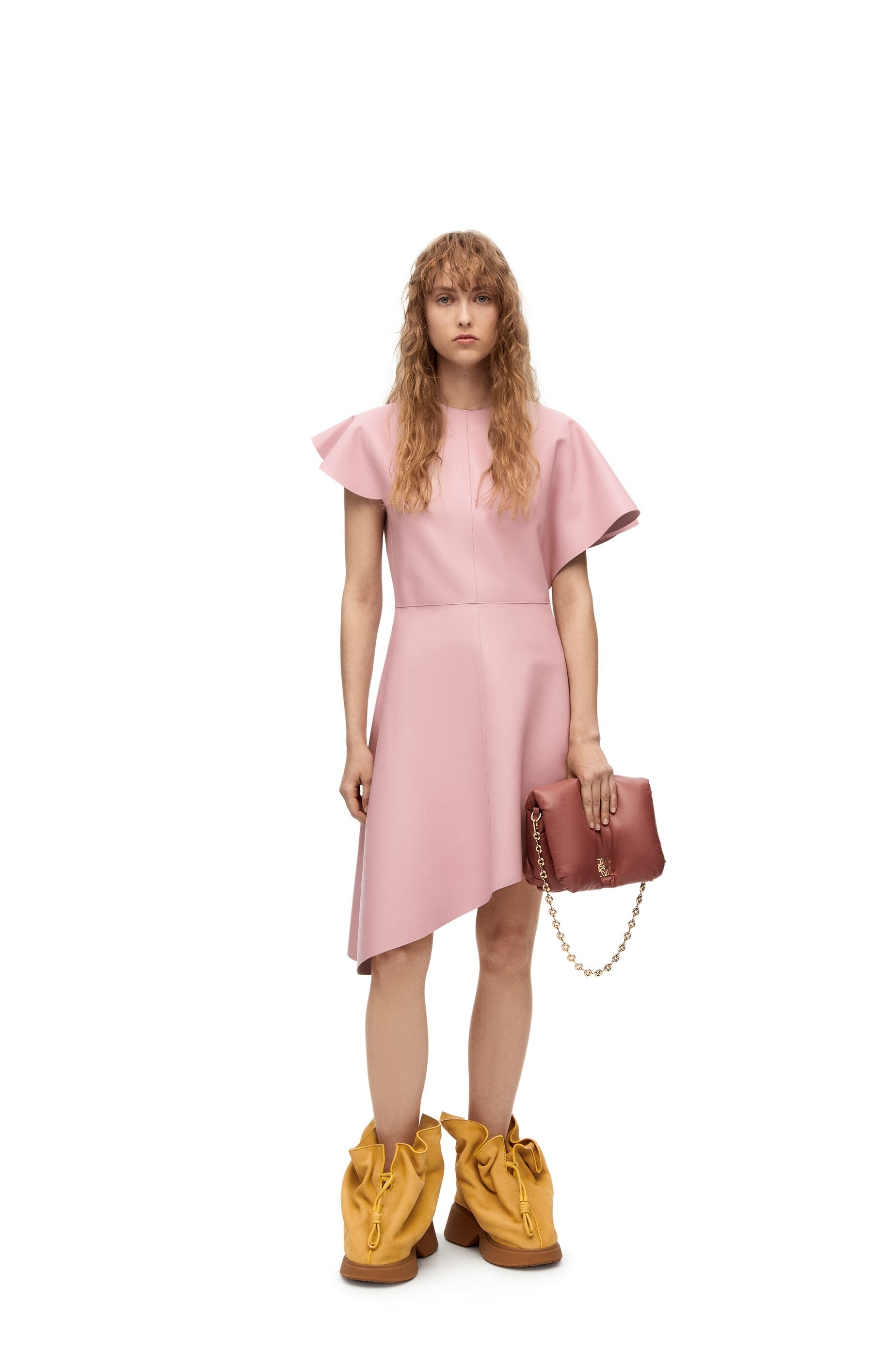 Asymmetric dress in nappa - 2