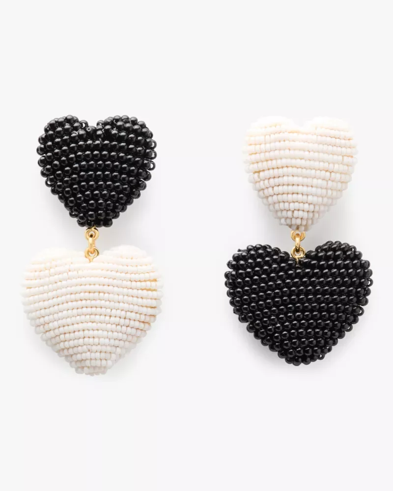 Heart You Beaded Double Drop Earrings - 1