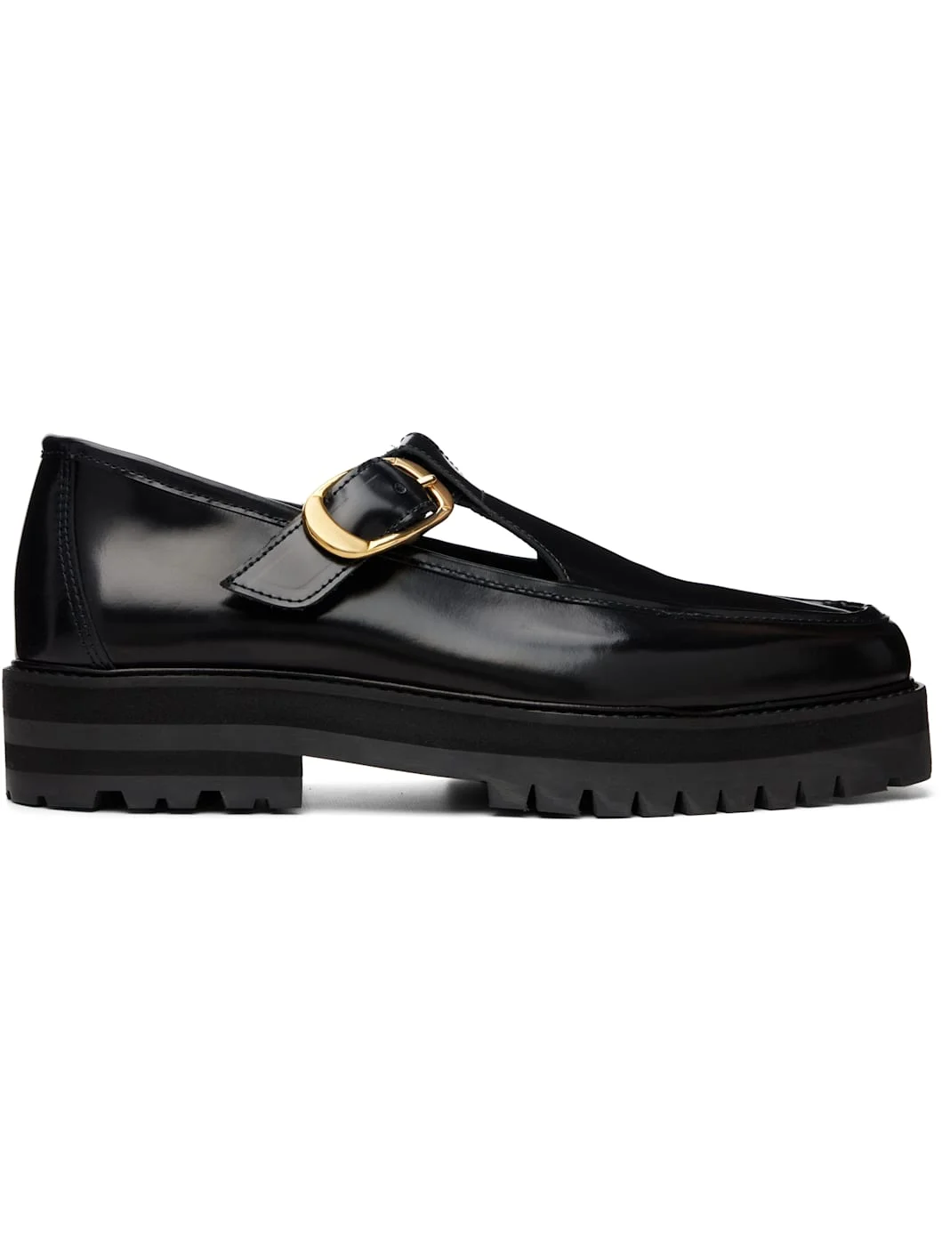 Black T-Bar Loafers - 1