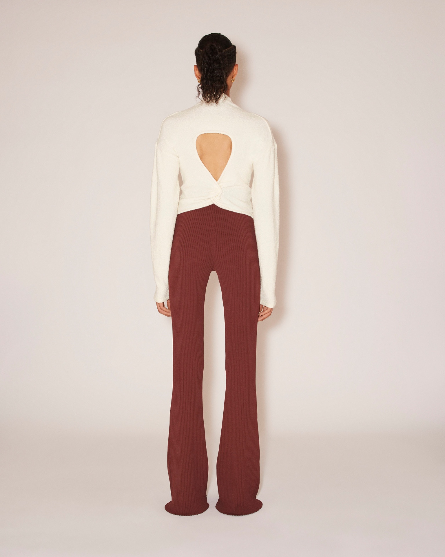 OKI - Terry-knit crew neck sweater - Creme - 4